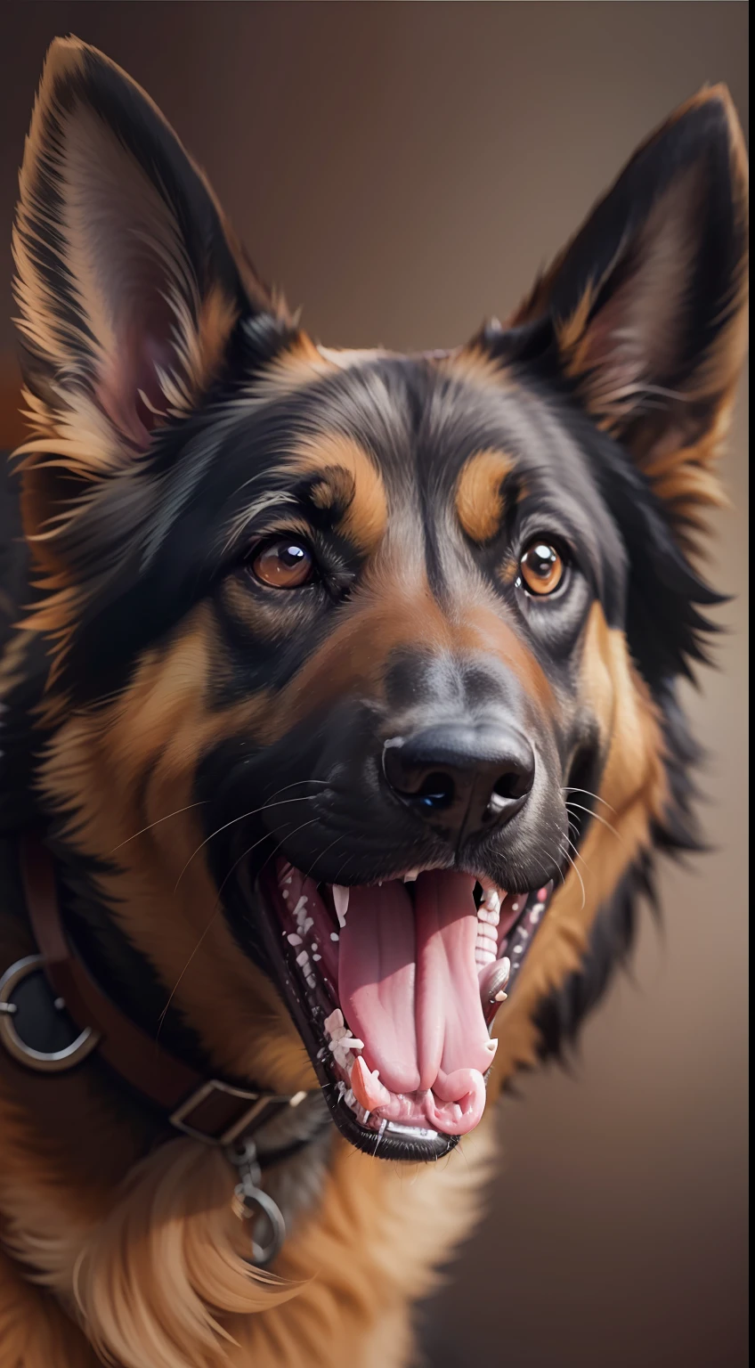 arafed dog with tongue sticking out and tongue hanging out, a portrait by Brian Thomas, pixabay, photorealism, german shepherd, canine, detailed portrait shot, closeup portrait shot, large portrait, portrait shot, extremely handsome, adult dog, pet animal, detailed portrait, k9, closeup portrait, close portrait, high quality portrait, portrait of a dog