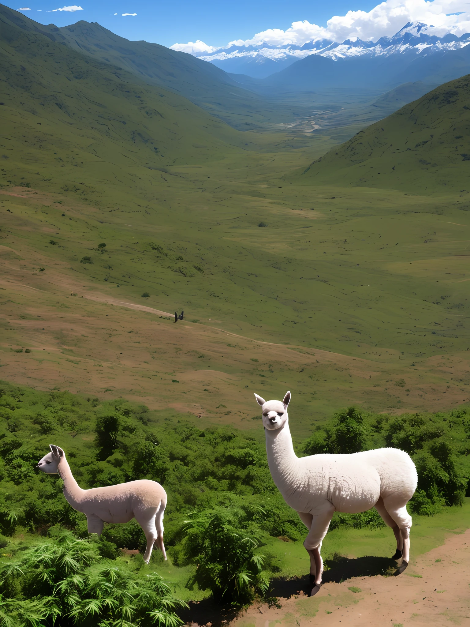 mountains; pass; clean sky; Bright sun; Bolivia; alpaca; Marijuana; plantation; Nature