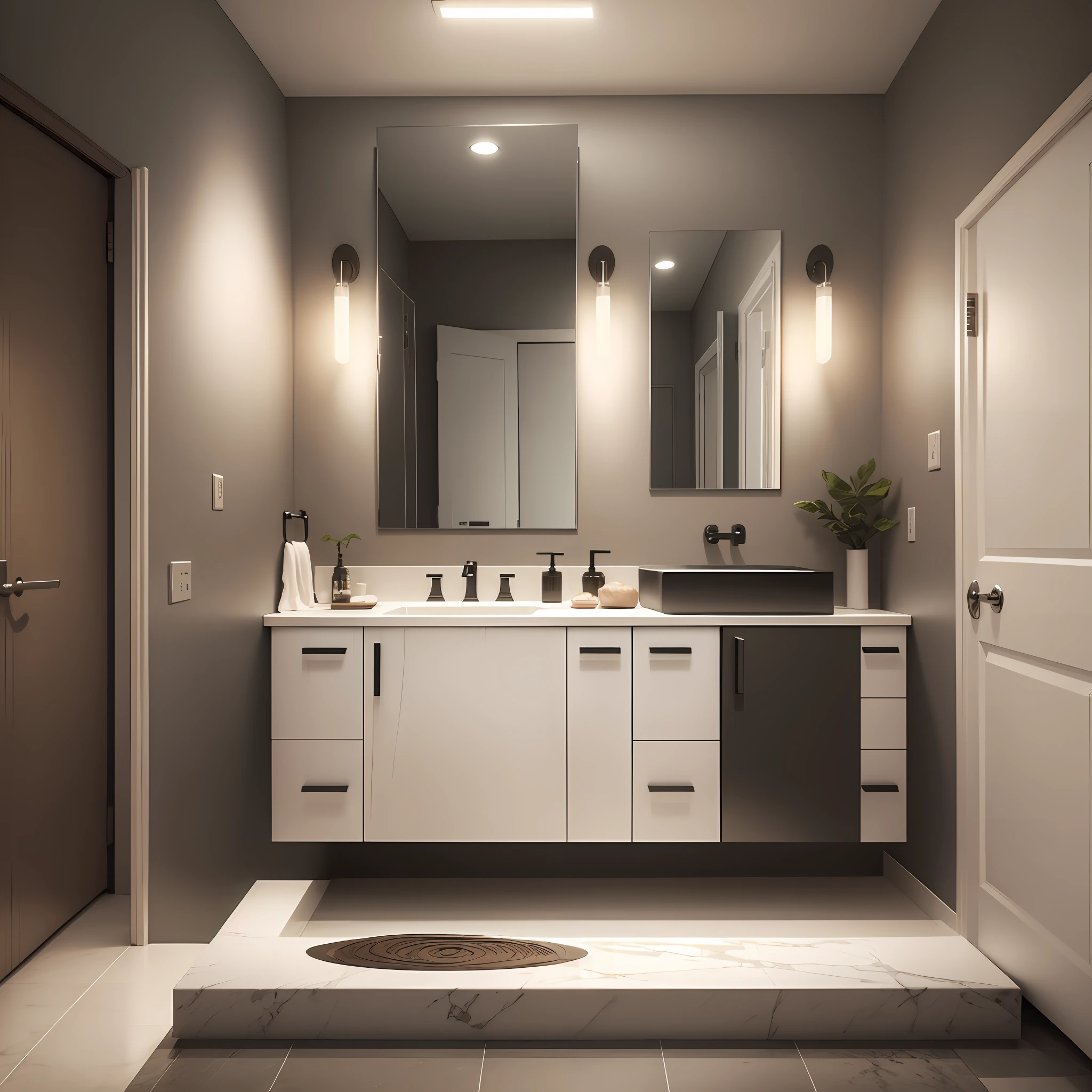 Design bathroom mirror with led picture ultra hd american style front front photographic effect ,high detal --auto