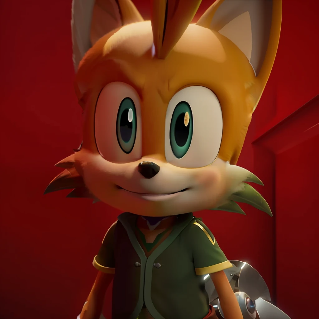 sonic the hedge is standing in front of a red wall, from sonic, fox mccloud, tonic the fox, sonic looks like he is shocked, shadow the hedgehog, sonic the hedgehog in a surreal, tails worn, video game cutscene, ratchet and clank, sonic boom, rendered in sfm, nick wilde, in the new action-movie sonic, sly expression