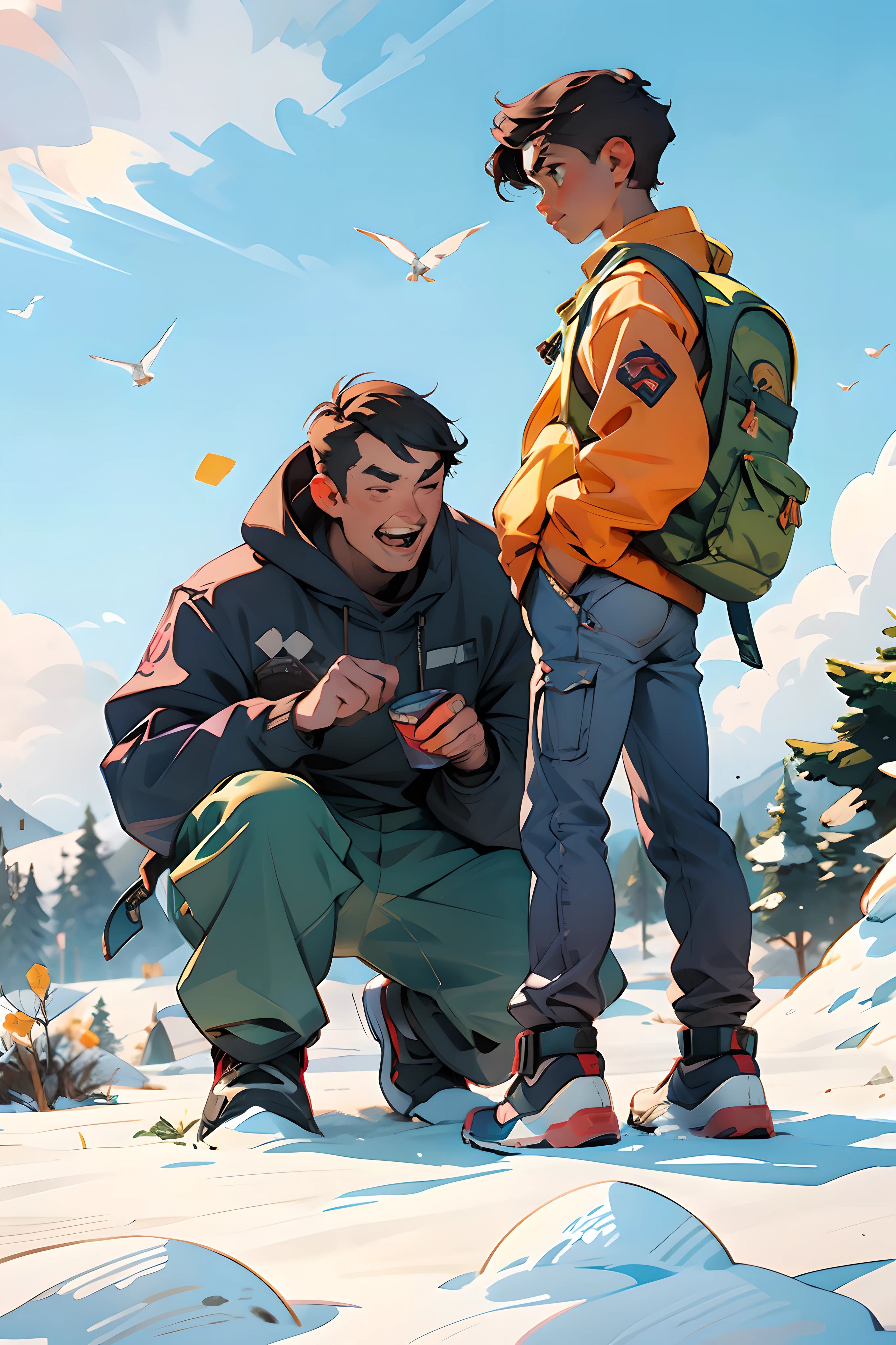 Two boy,One of the boys showed doubt