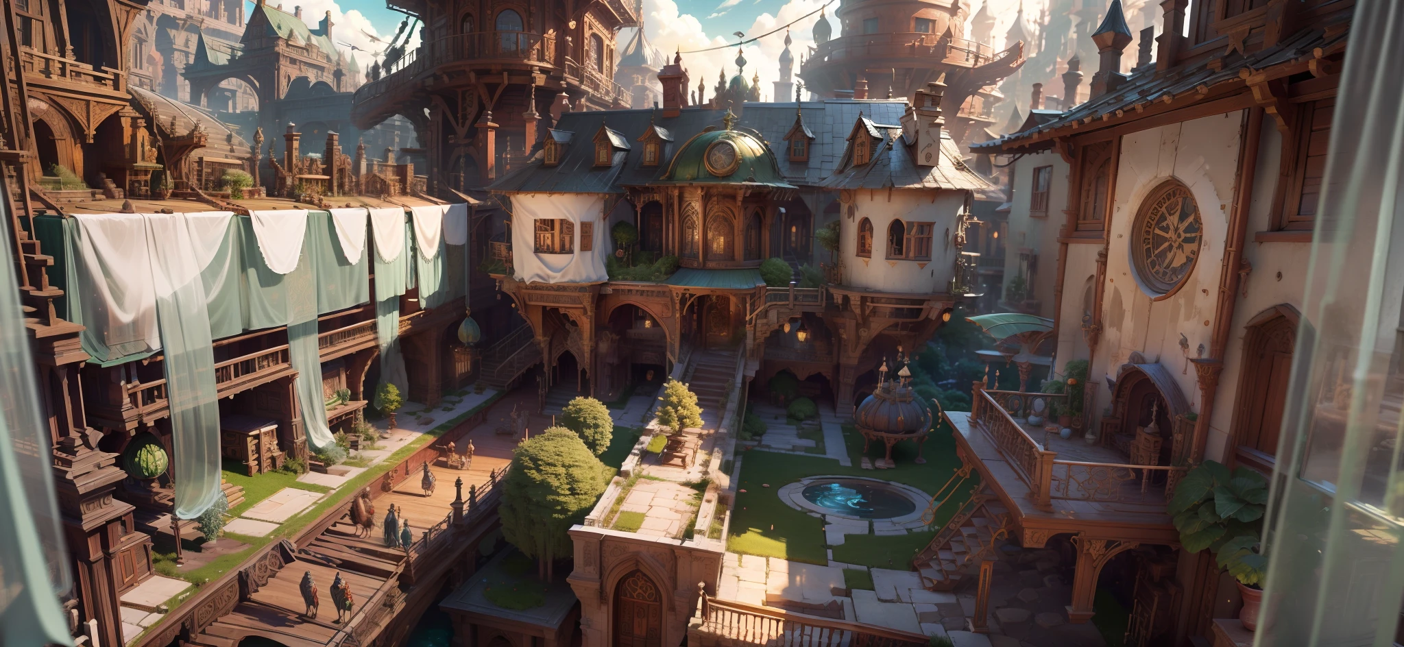Fantasy garden, building, high intricate details, perfect quality, high detailed