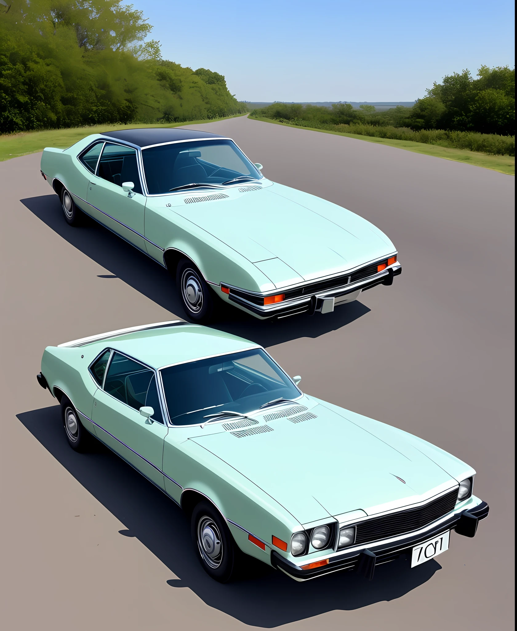 Brands New car model 1975 on road high quality