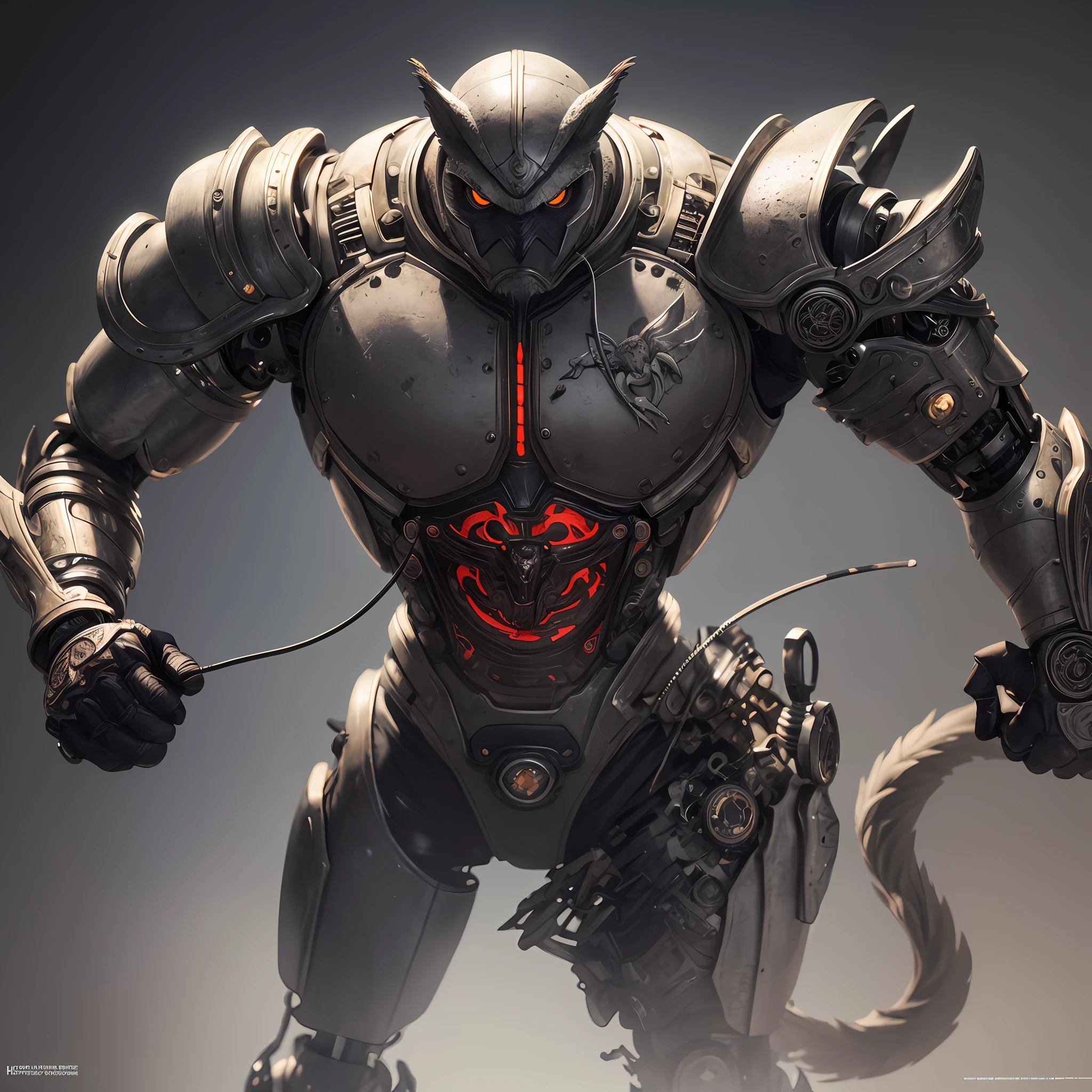 mutant, pixie+goblin+owl, 独奏, The whole body is made of metal, (A cyborg:1.1), ([tail | Detailed wire]:1.3), (intricate detials), HDR, (intricate detials, hyper-detailing:1.2), cinematic still, vignette, in the center, “Hyper-realistic textures," "Exact Details,” “Realistic still life,” “Realistic portraits,” “Realistic landscapes."Landscapes."street fighter