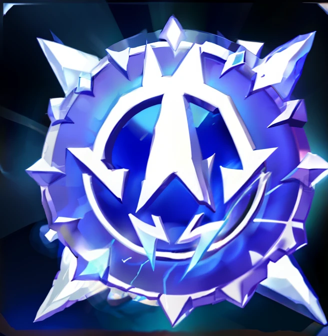 Blue and white circle，There is a zombie head in the middle，world of warcraft spell icon, lightning mage spell icon, magic spell icon, character icon