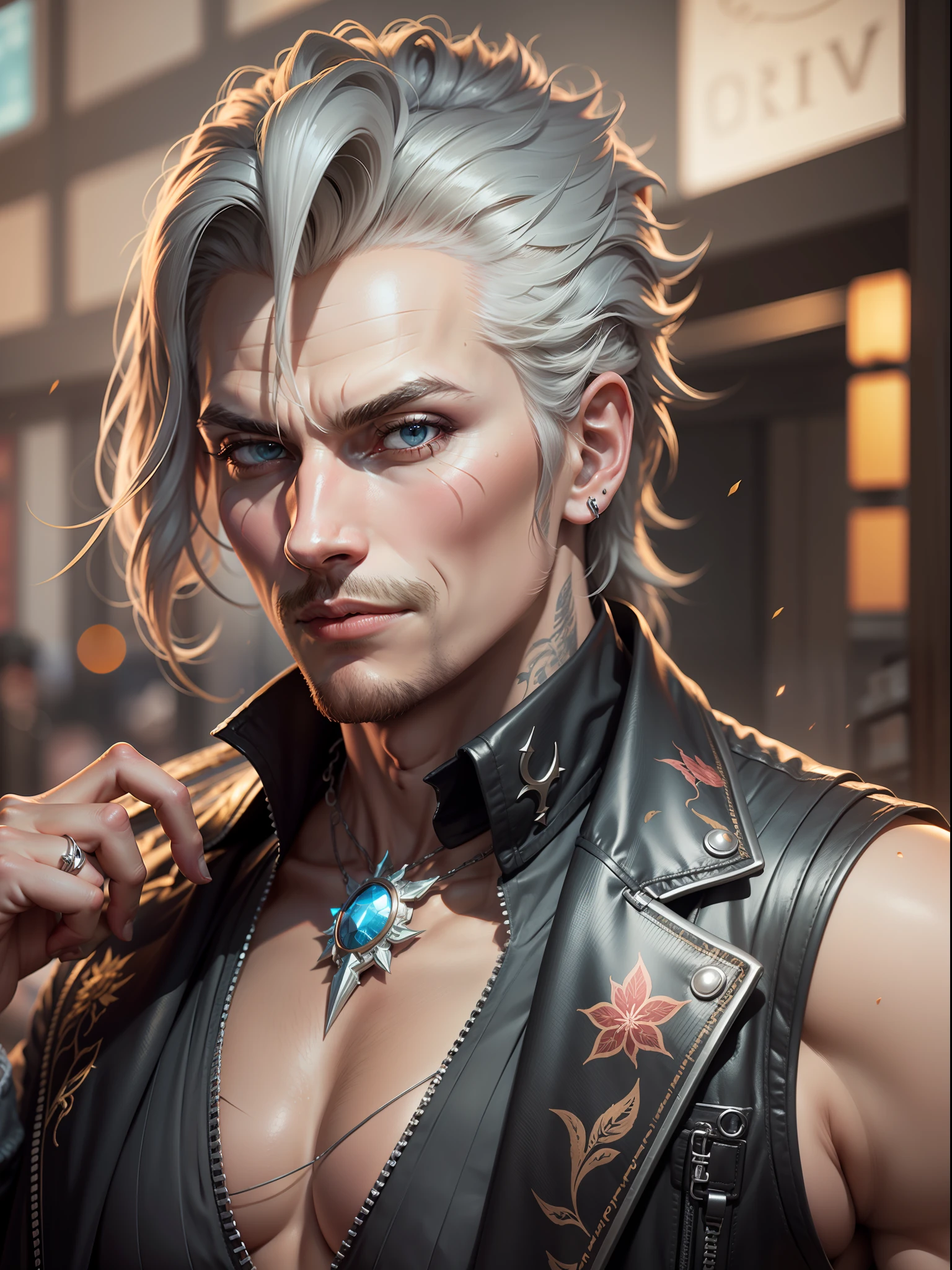 Create a realistic character Kefka Palazzo from ff6, mafia gangster in Unreal Engine. Pay close attention to detail, To achieve a realistic look. Harness the power of Unreal Engine, Reveal the physical form and outfit of the character, including well-defined muscles and intricate textures for a realistic look. Be sure to focus on realistic proportions, textures, and lighting to enhance the sense of realism.