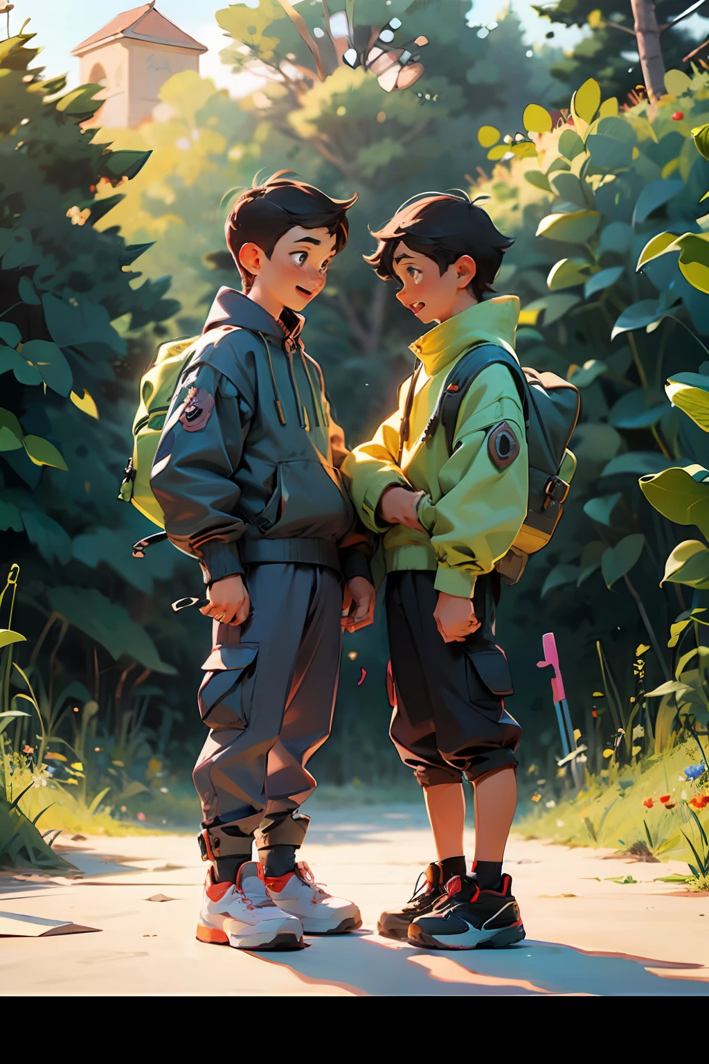 Two boys chatting，（siblings，Conversations are easy and natural，Hilariously：）