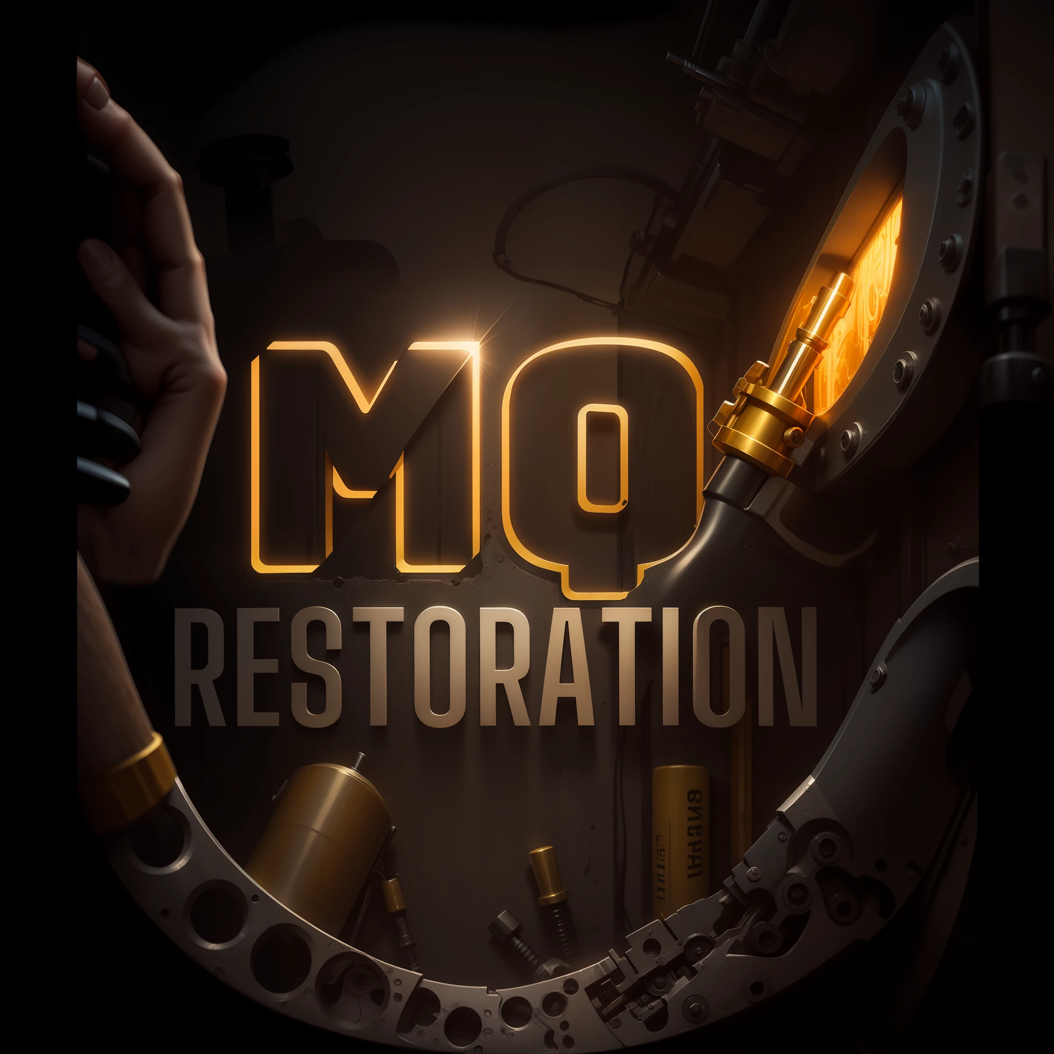 mechanical workshop logo, hammer, screwdriver