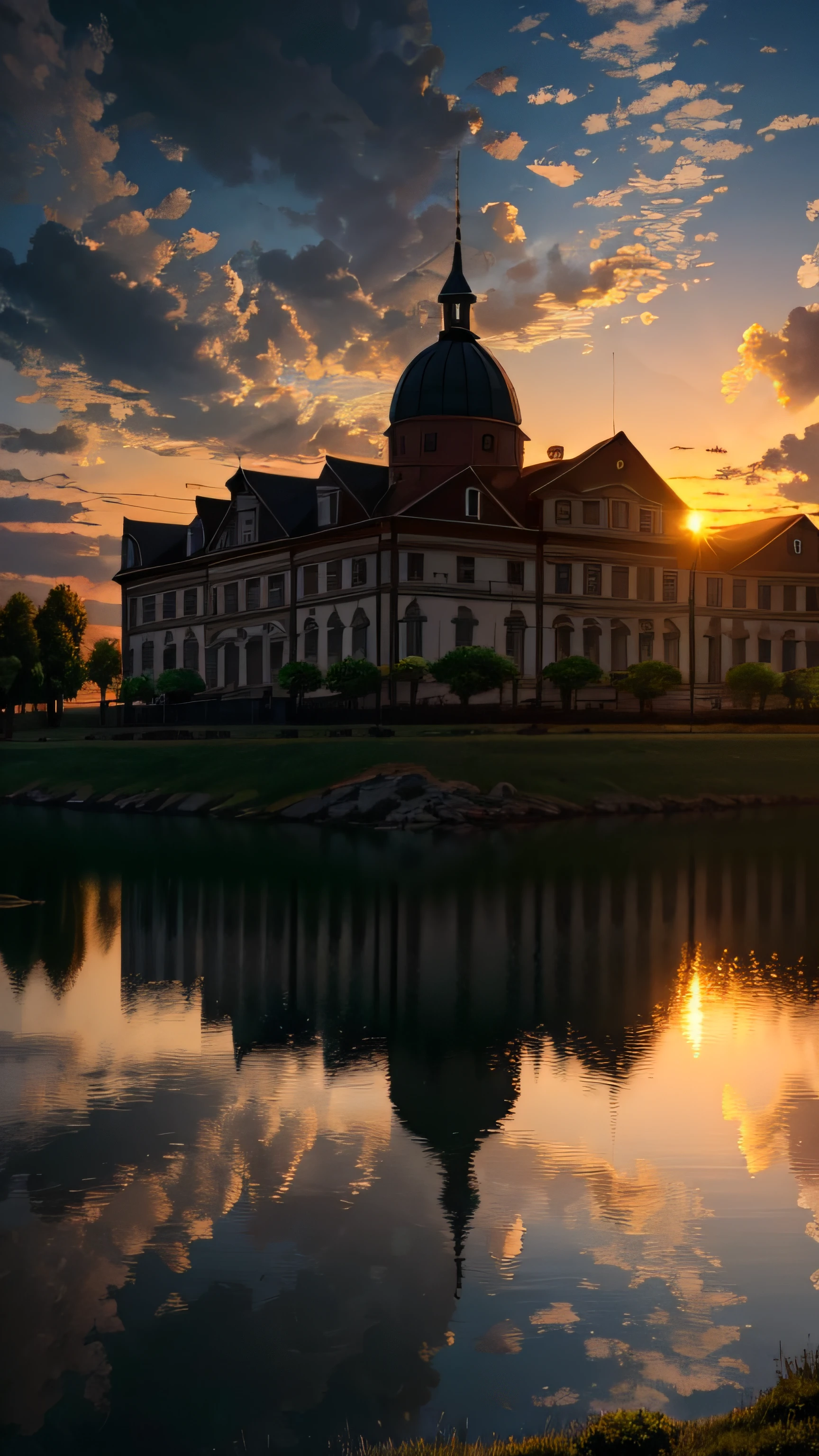 highres, imagination, (realistic), clear skies, composition, sunset, (hdr:1.5), outdoors, intricate details,