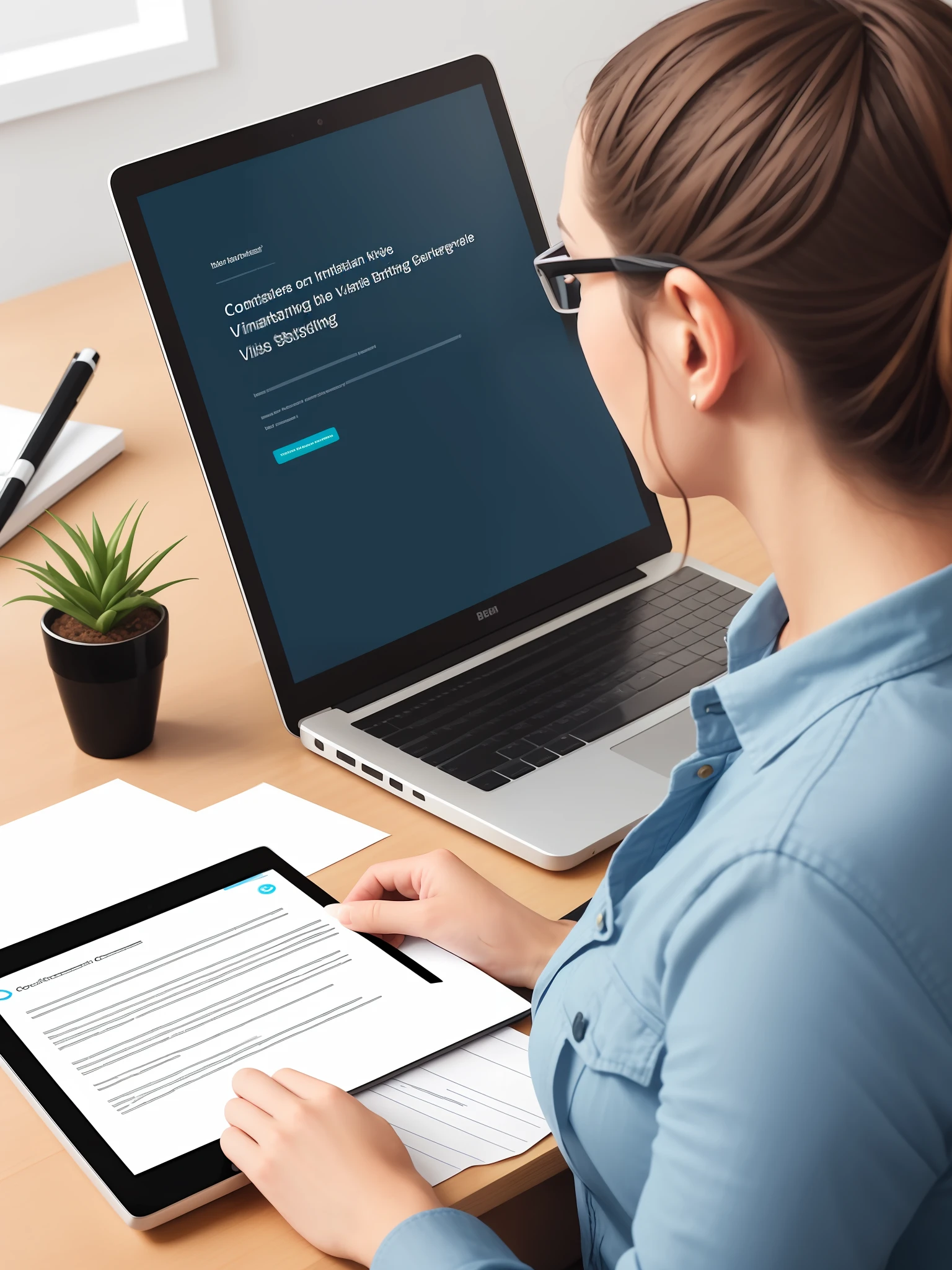 Produce an image that highlights the role of a virtual assistant in content marketing, emphasizing their ability to comprehend and manage diverse forms of content