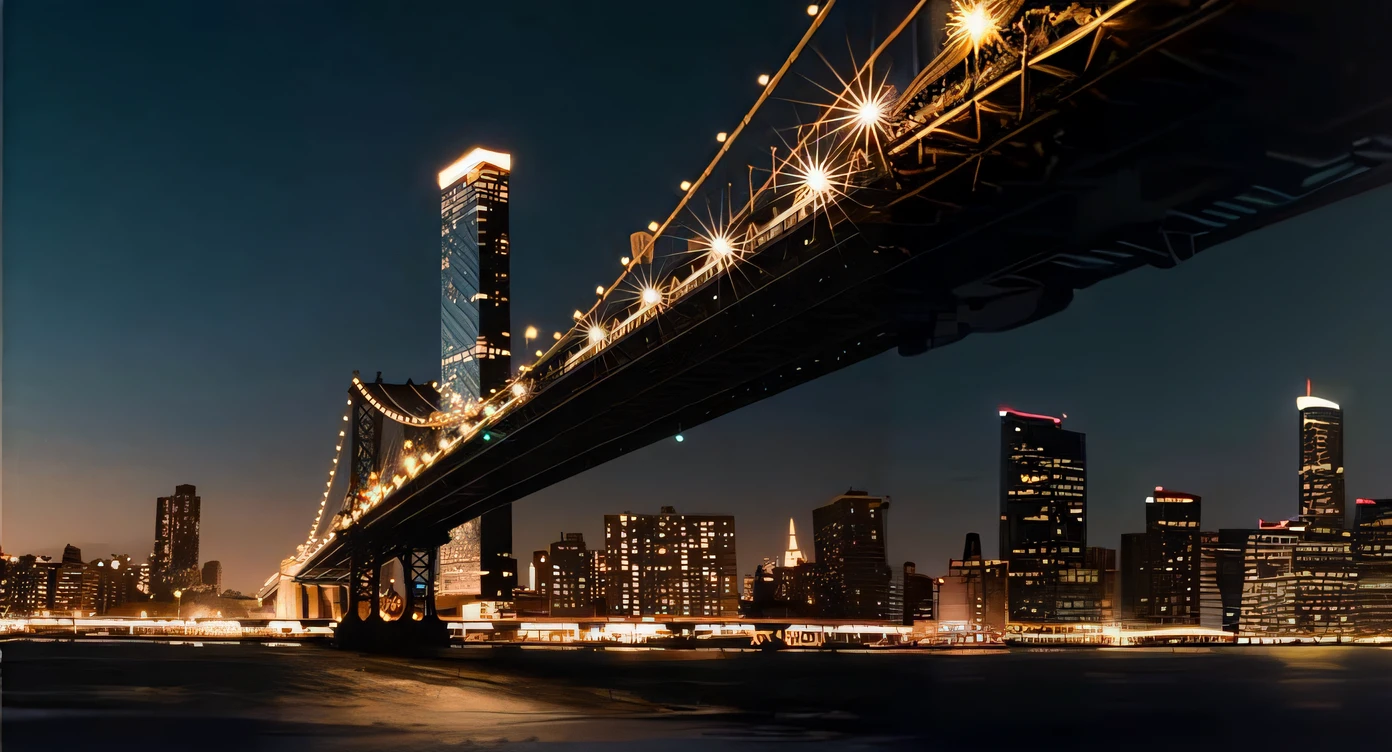 View of the Manhattan Bridge at night, Takahashi，city on top, New York City at night, Brooklyn background, new york city, unsplash contest winner, manhattan, the city that never sleeps, new york skyline, during night, during night, photo taken at night, Beautifully lit building, new york city skyline, during night, City at night
