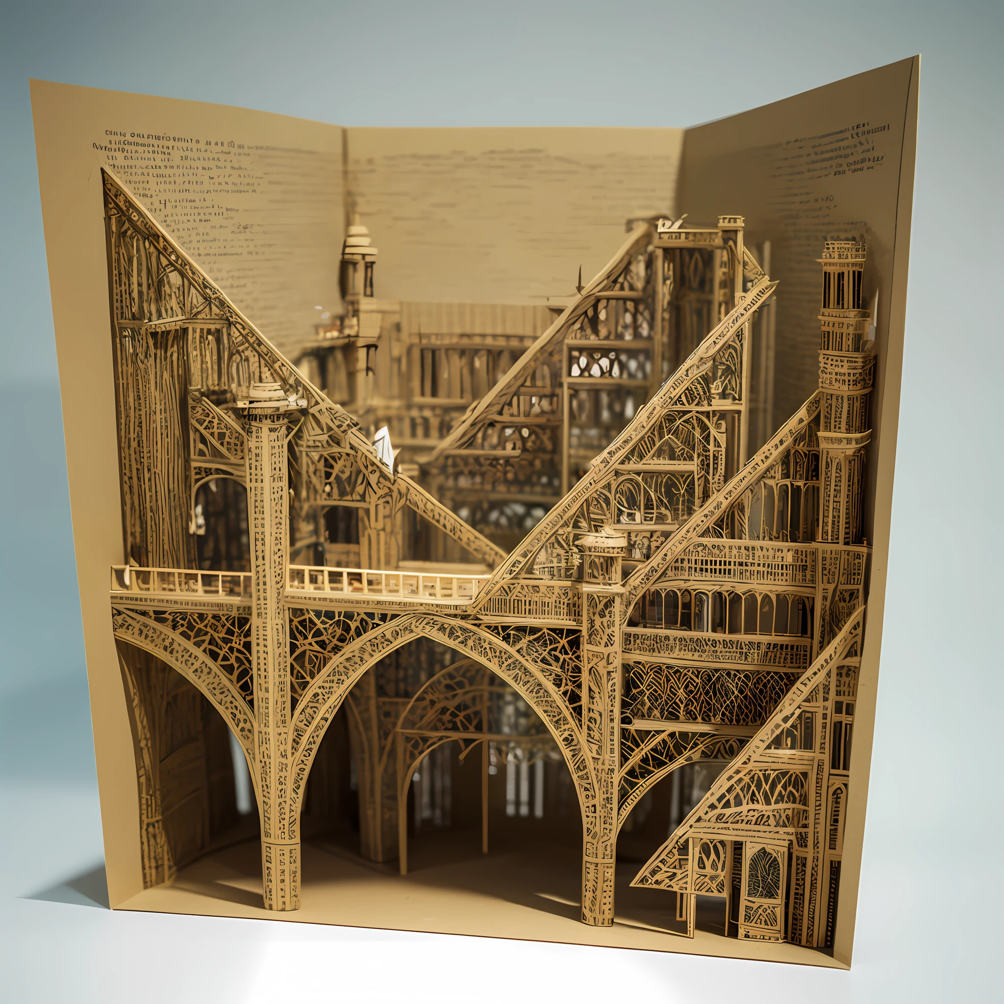 papercraft, (3D paper sculpture):1.2, 
intricate cutouts, layered textures, 
impressive depth, creative geometry, 
delicate craftsmanship