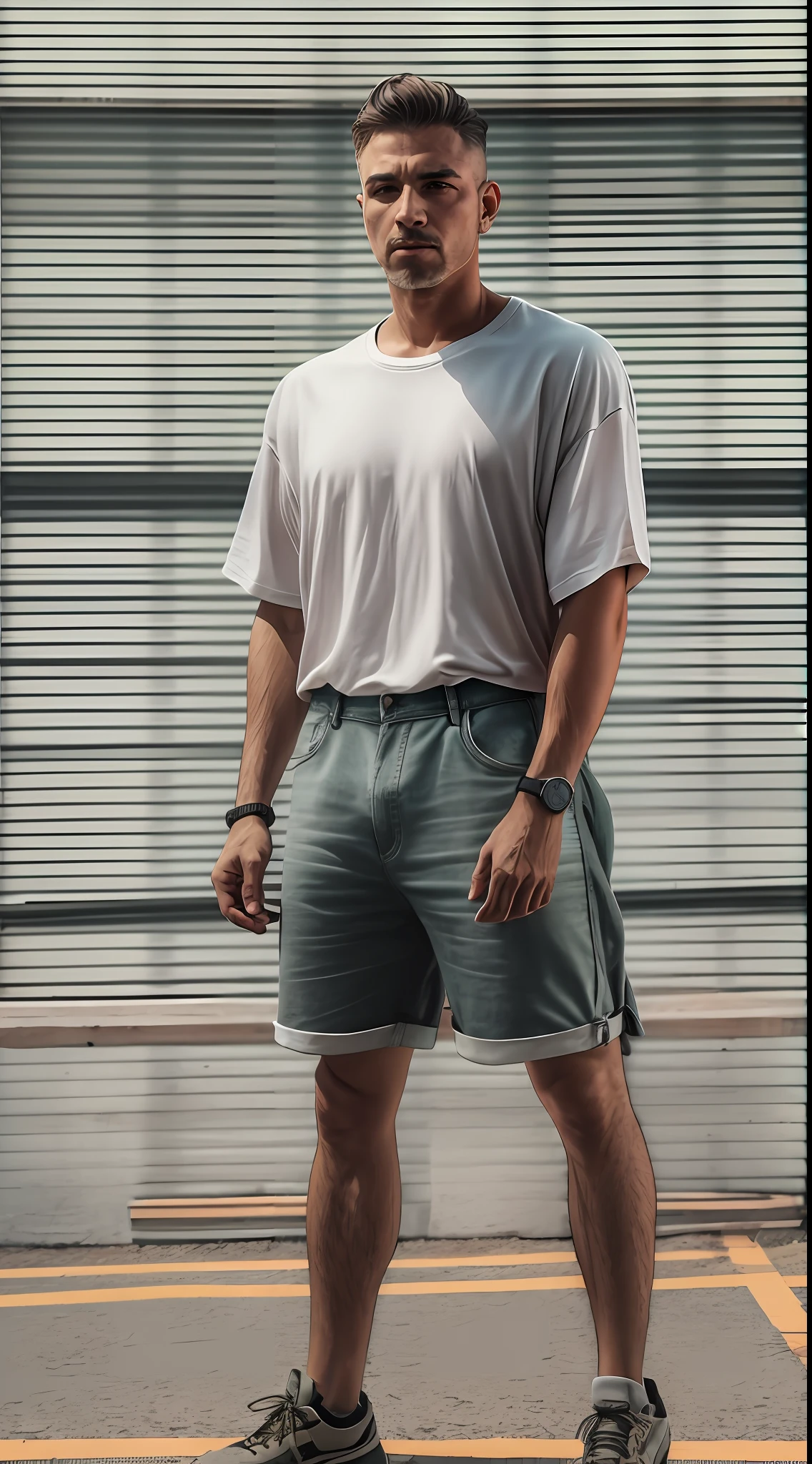 Beautiful Swedish university student, with braid, ((magra)), corpo inteiro, em roupa t-shirt e shorts, em fundo neutro, ((magro, pequeno)), fotorrealista, foto, obra-prima, realista, realismo, fotorrealismo, alto contraste, Photorealistic digital art trend on Artstation 8k HD high definition realistic detail, detalhada, textura da pele, hiperdetalhada, textura realista da pele, olhos perfeitos, olhos detalhados, armadura, melhor qualidade, ultra high-resolution, (fotorrealista: 1.4), alta resolução, detalhada, foto crua, sharp re, by Lee Jeffries Nikon D850 Film Stock Photography 4 Camera Kodak Portra 400 Lens F1.6 colors rich hyper realistic texture dramatic lighting unrealengine trend in artstation cinestill 800, RAW.