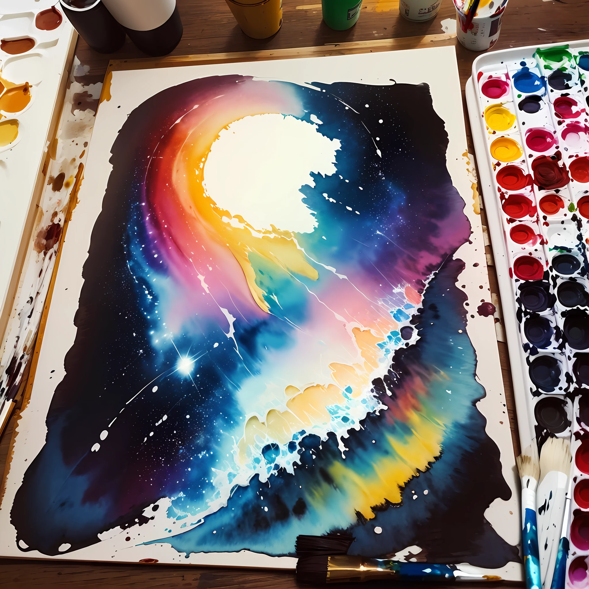 "Painting of watercolor space in amazing quality" --auto