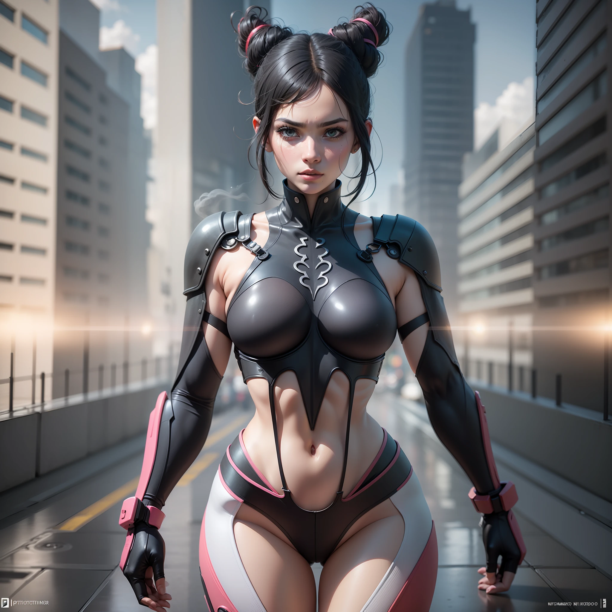((melhor qualidade)), ((obra-prima)), ((hiperrealista)),((fotorrealista)),(HDR10+),((detalhes intrincados)),(corpo inteiro)andando,((jovem mulher madura extrmamente linda)),perssonagem de cyber punk,(corpo maravilhoso)(Body and face with cybernetic implants),olhar sedutor,ultra detailed skin in such a way that the pores become visible,ambiente urbano,pedestres andando em volta,cidade de cyber punk,wet floor,smoke billowing,particulas de fogo no ar,poeira voando,carros retrofuturistas de cyber punk.neon, (8K texture with scratches: 1.2), , hdr, foco nítido , cinemactic, trending in the artstation, foco nítido, Studio photo, detalhe intrincado, olho muito detalhado, detalhado, illustration, muito detalhado,(ray tracing), foco nítido, digital render, profissional, 8k, melhor obra-prima do mundo, rico em cores, motor irreal 5, extremamente detalhado, obra-prima, absurdos,luz Lens flare, foto realista, foto RAW, TanvirTamim, alta qualidade, alta resolução, foco nítido, extremamente detalhado, cinematic lighthing, 8k uhd, fotografia de filme nikon d850, desenho de gato no peito