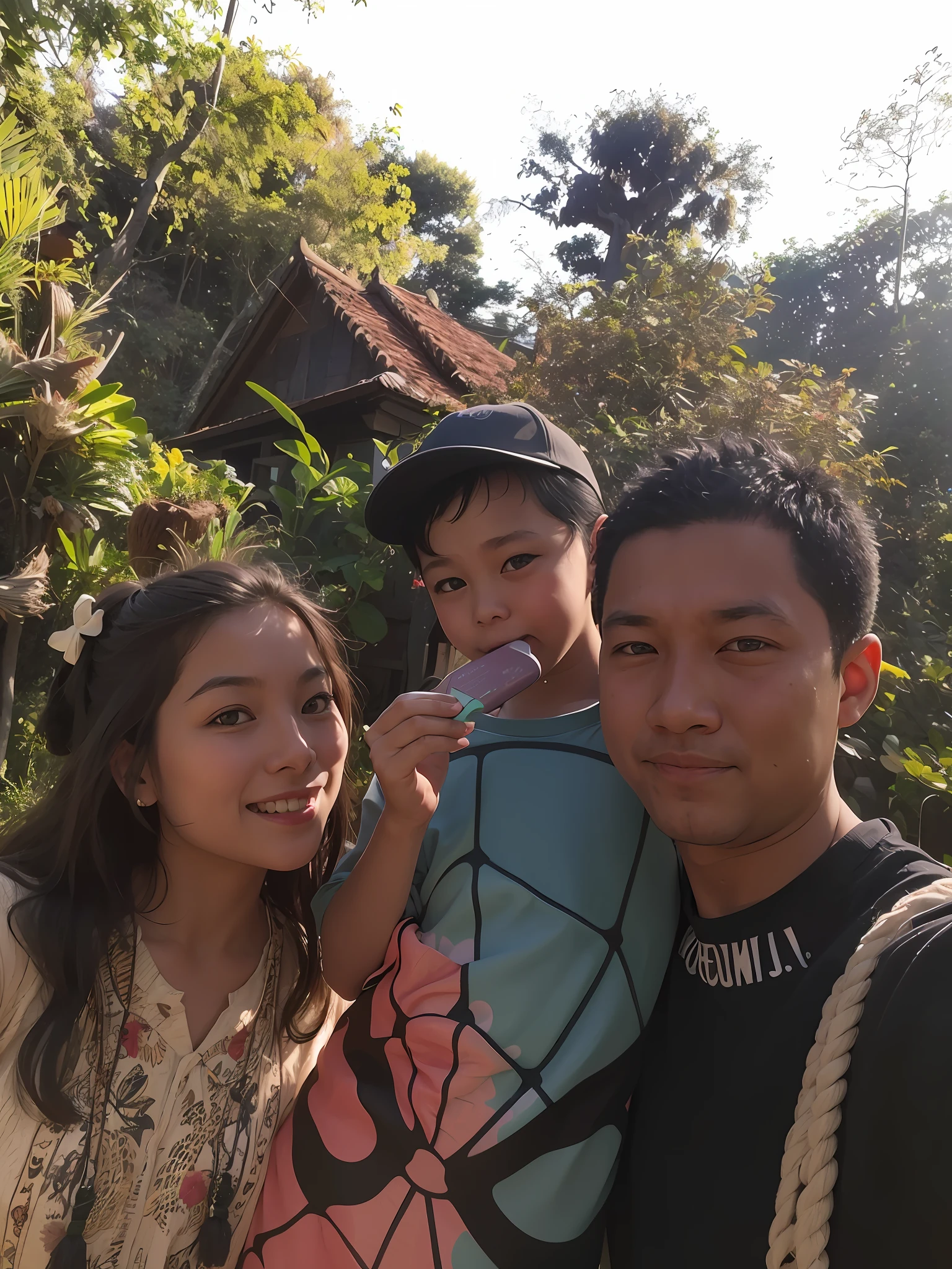 there are two people and a child posing for a picture, Happy family, husband wife and son, vacation photo, Family, thawan duchanee, with a child, taken on go pro hero8, dilraba dilmurat, 🌻🎹🎼, 2 5 I, A picture, family photos, At sunrise, On a sunny day, with ivy