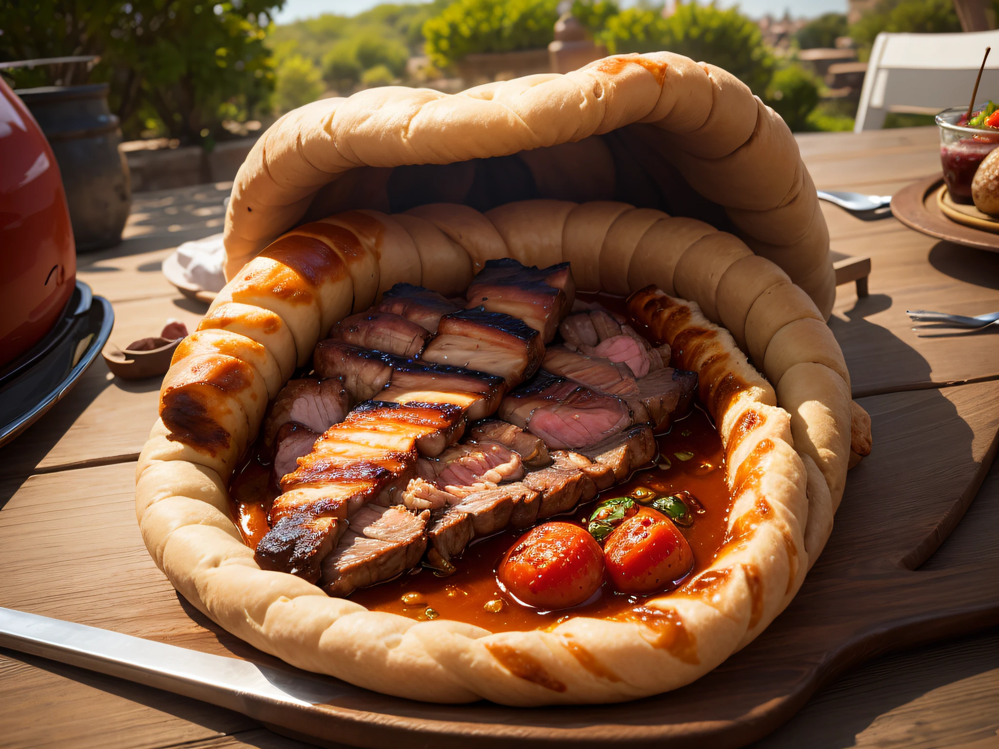 Costillar, asado, fogon, --auto