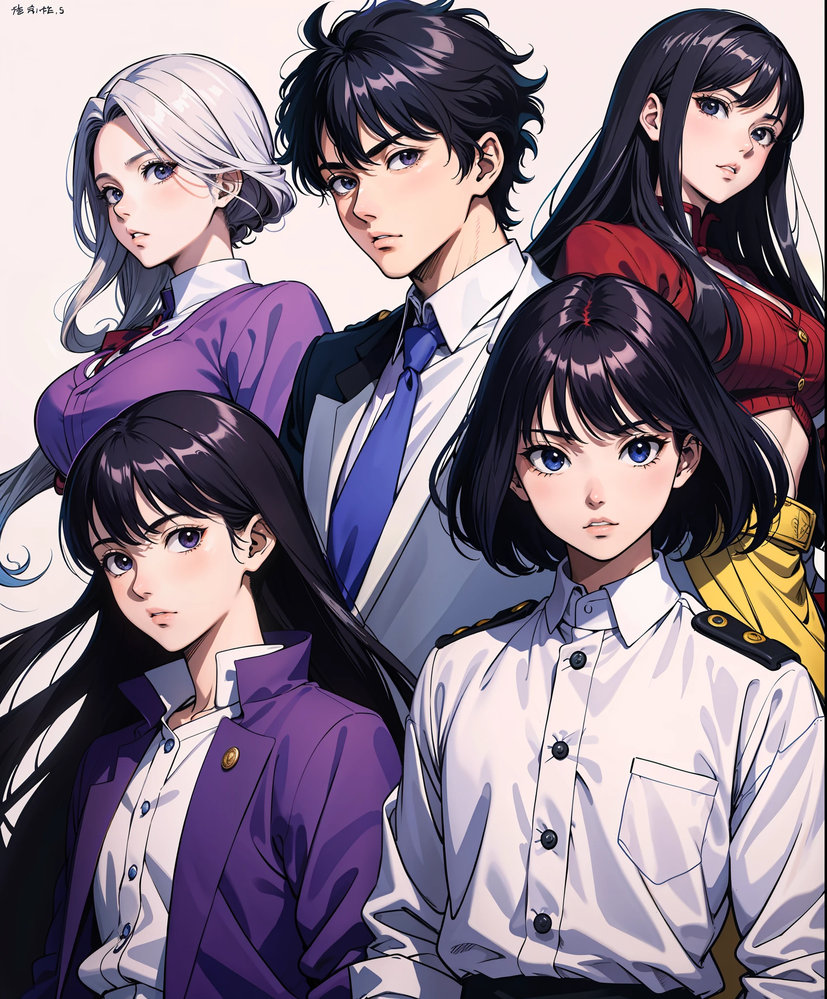 (obra-prima:1.2, melhor qualidade), 1 menino, 1 menina, uniforme escolar, bochechas coradas, Kentaro Miura estilo de arte, Estilo Kentaro Miura, kentaro miura manga art style, !! Takeshi Amano!!, Estilo de Kentaro Miura!!!!,