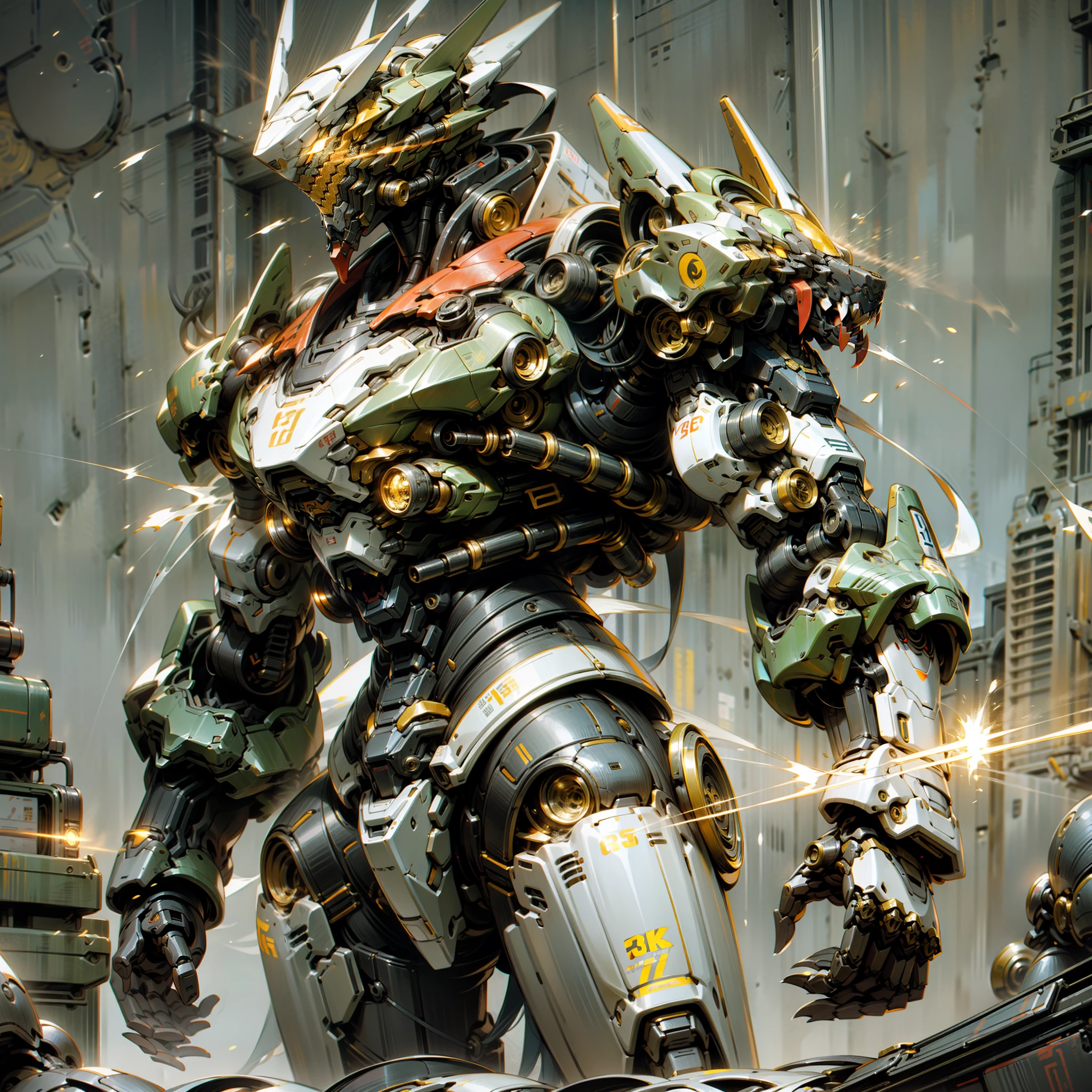 with light glowing，Reflective，（Tall mech：1.6），Amber gradient，（Use the plasma sword：1.3），There is a dragon particle effect，（taichi，Chinese Yin and Yang Bagua Five Elements：1.2），Machine armour wind，mechanical sense，sense of strength，Sense of space，combats，The prominent structure is reasonable，4K，High quality，Masterpieces，（of a real：1.4），drak，chinesedragon，Dark_fantasy,Cyberpunk,(Red:1.1),1人,Mechanical Wonder,Robotic presence,cybernetic guardians,wearing a worn-out mech suit，iintricate，（Steel metal[rusted]），ellegance，Clear focus，Photo by Greg Rutkowski，gentlesoftlighting，vivd colour，Pacific Rim，Fabric