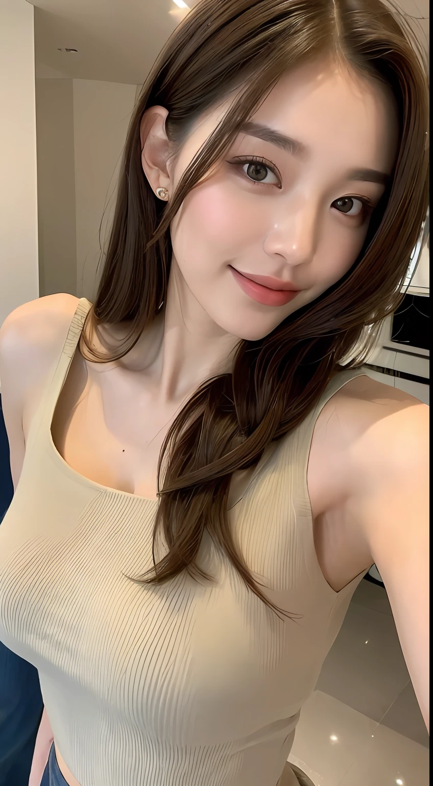 ((Best Quality, 8K, Masterpiece: 1.3)), 1girl, Slim Abs Beauty: 1.3, (Hairstyle Casual, Big Breasts: 1.2), Dress: 1.1, Super Fine Face, Delicate Eyes, Double Eyelids, Smile, Home