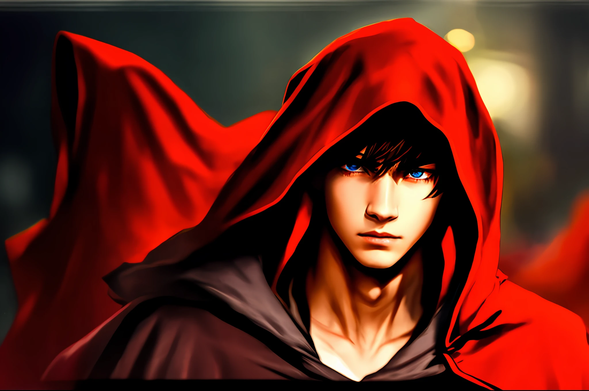 Dark red cloak，Male teenager，Deep eyes，Steady，2D，run