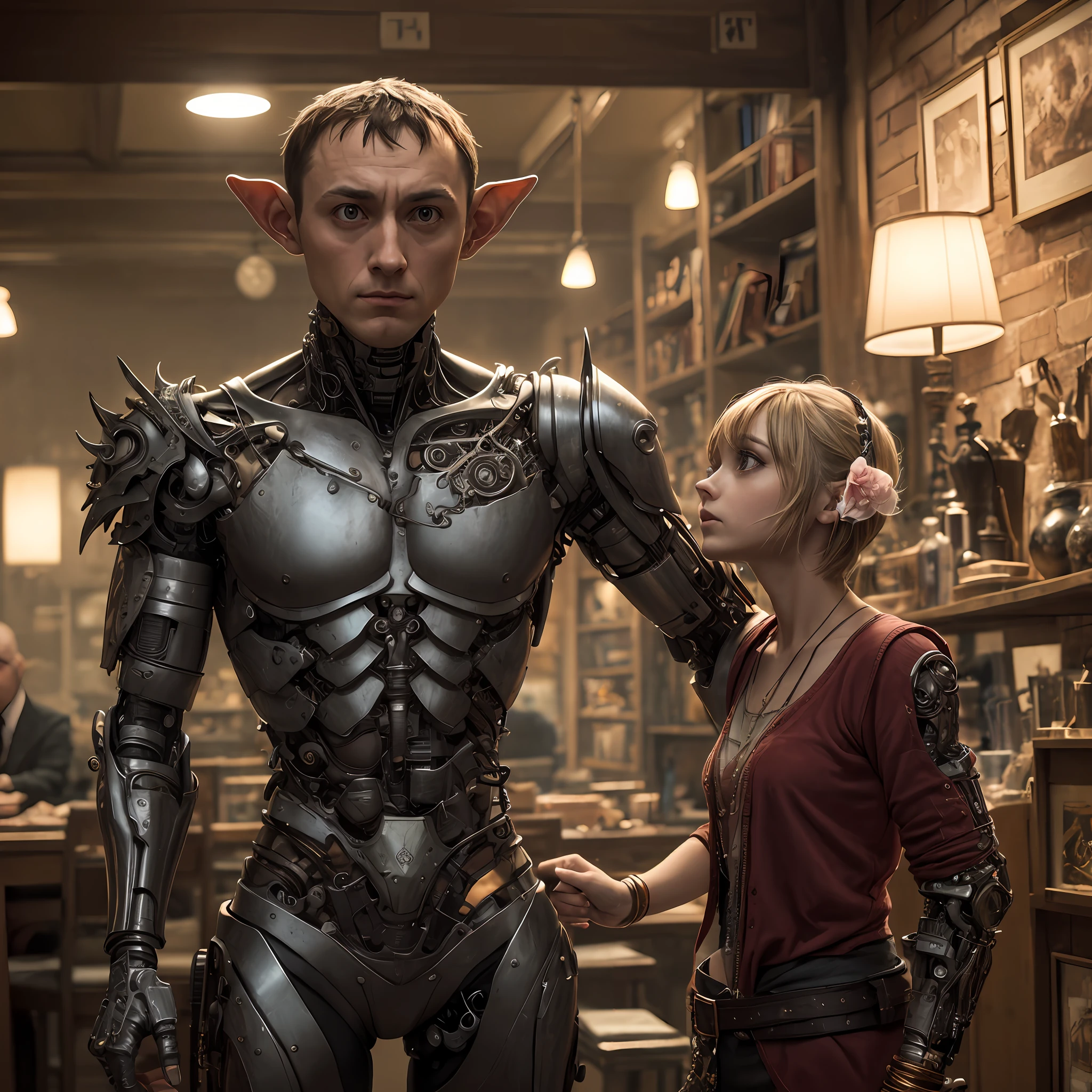 Harry Potter character, Dobby+pixie , 独奏, The whole body is made of metal, (A cyborg:1.1), ([tail | Detailed wire]:1.3), (intricate detials), HDR, (intricate detials, hyper-detailing:1.2), cinematic still, vignette, in the center, “Hyper-realistic textures," "Exact Details,” “Realistic still life,” “Realistic portraits,” “Realistic landscapes."street fighter