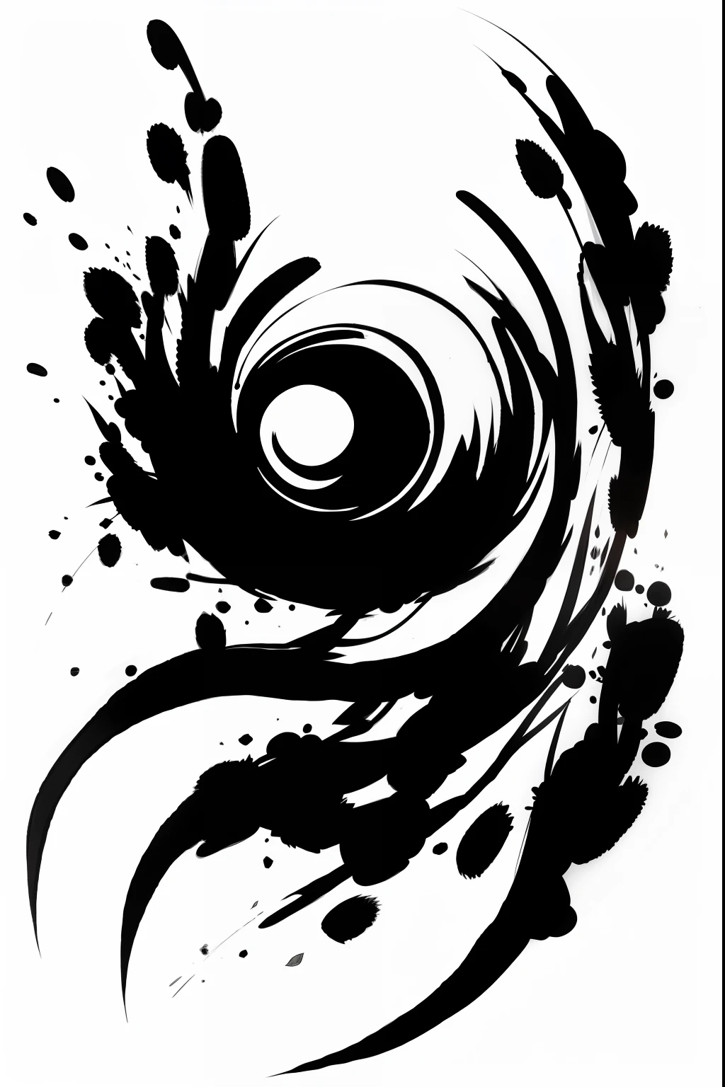 White background. Ink Drawing