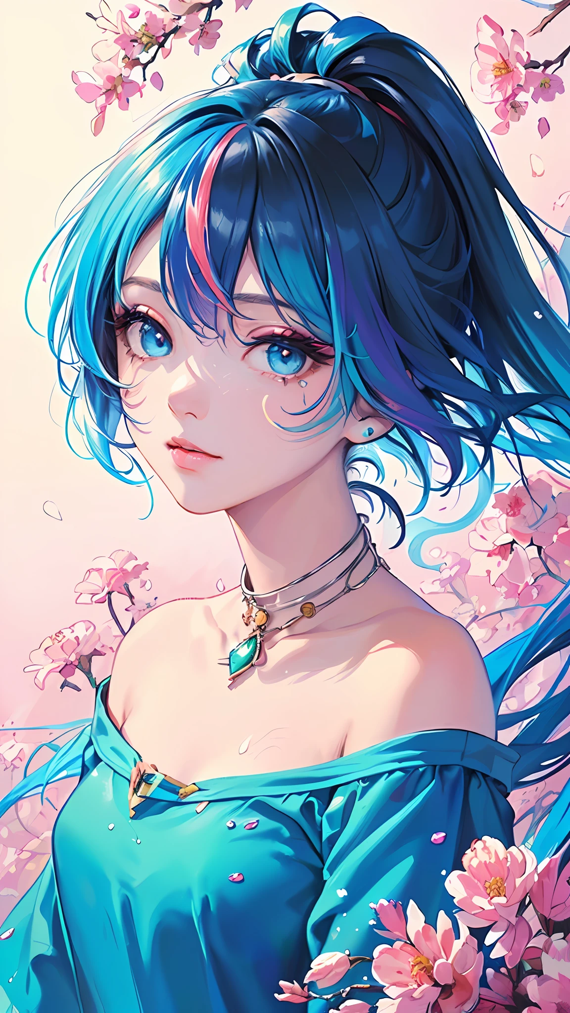 (Pink Fashion T-shirt:1.9),(Colorful hair: 1.8), (all the colours of the rainbow: 1.8),(((((vertical painting:1.6))), (painting:1.6),front, comics, illustrations, paintings, large eyes, crystal clear eyes,( rainbow color gradient high ponytail:1.7), exquisite makeup, closed mouth,(Small Fresh: 1.5),(Wipe Chest: 1.6) ,long eyelashes, white off shoulder T-shirt, White Shoulder Shirt,looking at the audience, large watery eyes, (rainbow colored hair:1.6), color splash, (solo:1.8), color splash, color explosion, thick paint style, messy lines, ((shining)),(colorful), (colorful), (colorful), colorful, Thick Paint Style, (Splash) (Color Splash), Vertical Painting, Upper Body, Paint Splash, Acrylic Pigment, Gradient, Paint, Highest Image Quality, Highest Quality, Masterpiece, Solo, Depth of Field, Face Paint, colorful clothes, (Elegant: 1.2), gorgeous,long hair, wind, (Elegant: 1.3), (Petals: 1.4),(((masterpiece))),(((best quality))),((ultra-detailed)),(illustration),(dynamic angle),((floating)),(paint),((disheveled hair)),(solo),(1girl) , (((detailed anima face))),((beautiful detailed face)),collar,bare shoulders,white hair, ((colorful hair)),((streaked hair)),beautiful detailed eyes,(Gradient color eyes),(((colorful eyes))),(((colorful background))),(((high saturation))),(((surrounded by colorful splashes))),