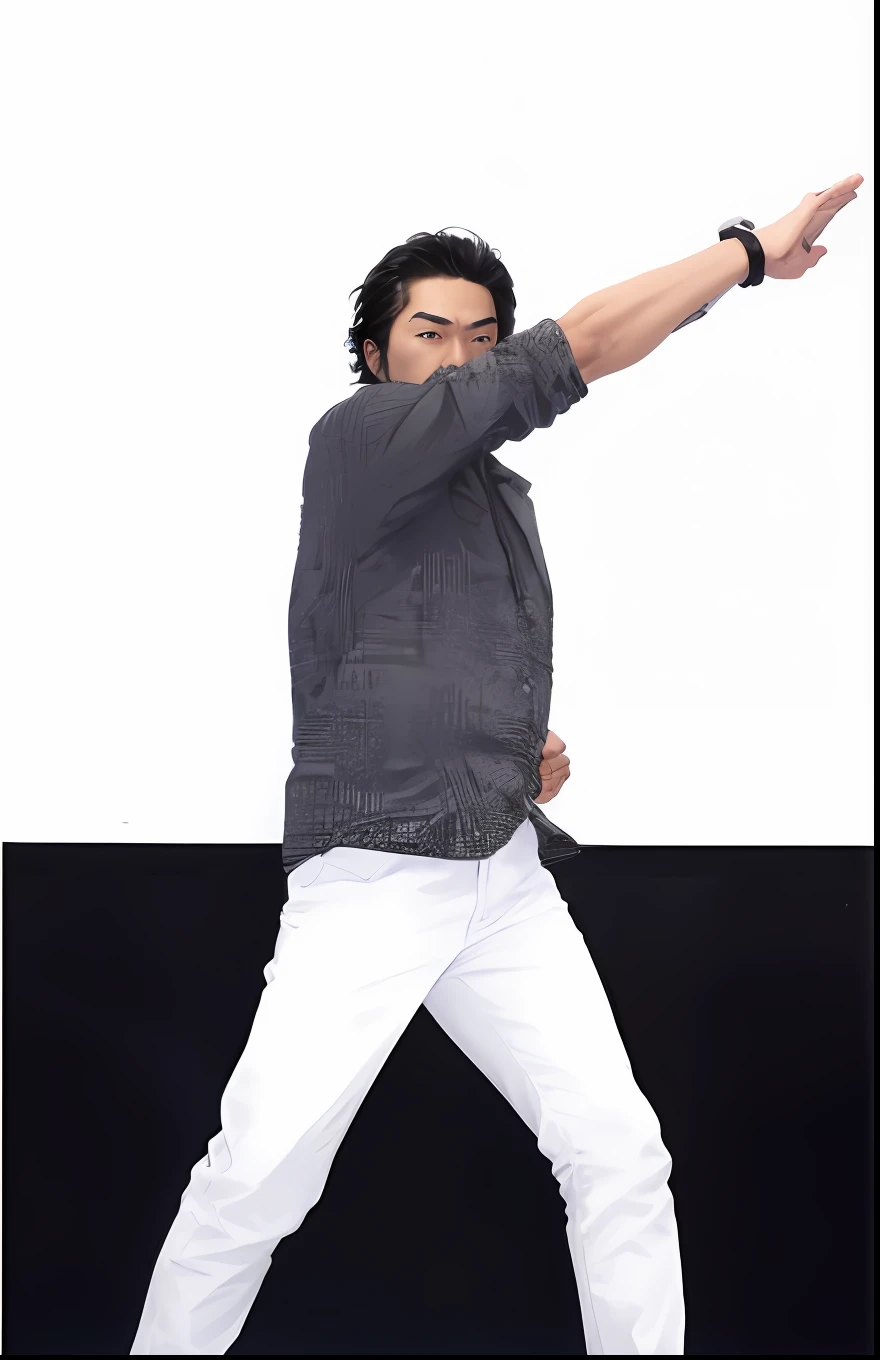 Ala Fed man in black and white shirt and white pants, Hiroaki Tsutsumi Style, !! takeshi amano!!, yoji takeshige, Miyamoto Abduzeed, Daigo Ikeno, kazuya takahashi, masahiro ito, kazuki tanahashi, sadamoto yoshiyuki, daisuke tsutsumi