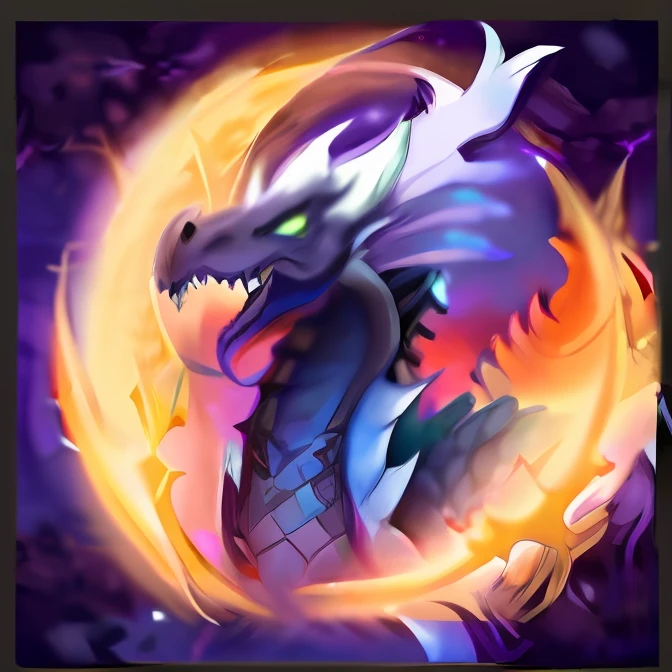 Oriental dragon close-up, epic legends game icon,