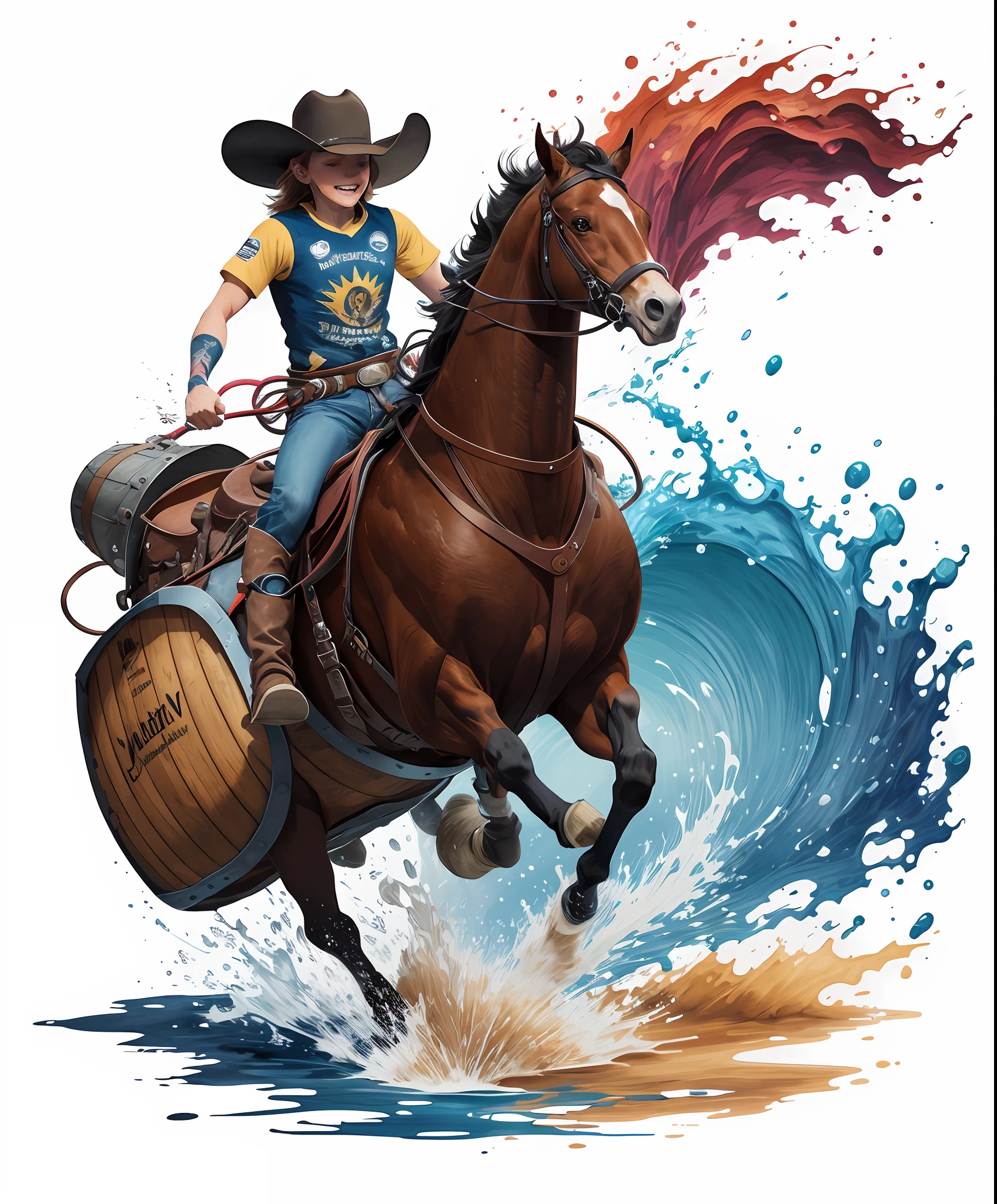Barrel racing design sticker style,2d, master piece,water colour
Barrel racing design sticker style,2d, master piece,water colour, fantasy
t-shirt vector design artwork, flat