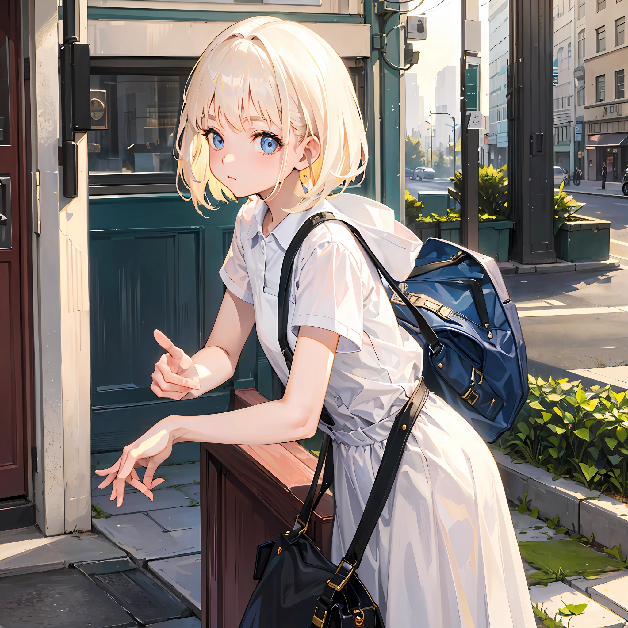(masterpiece, top quality, super detail: 1.6), illustration, (solo, one girl, beautiful detailed eyes: 1.2), city, street,