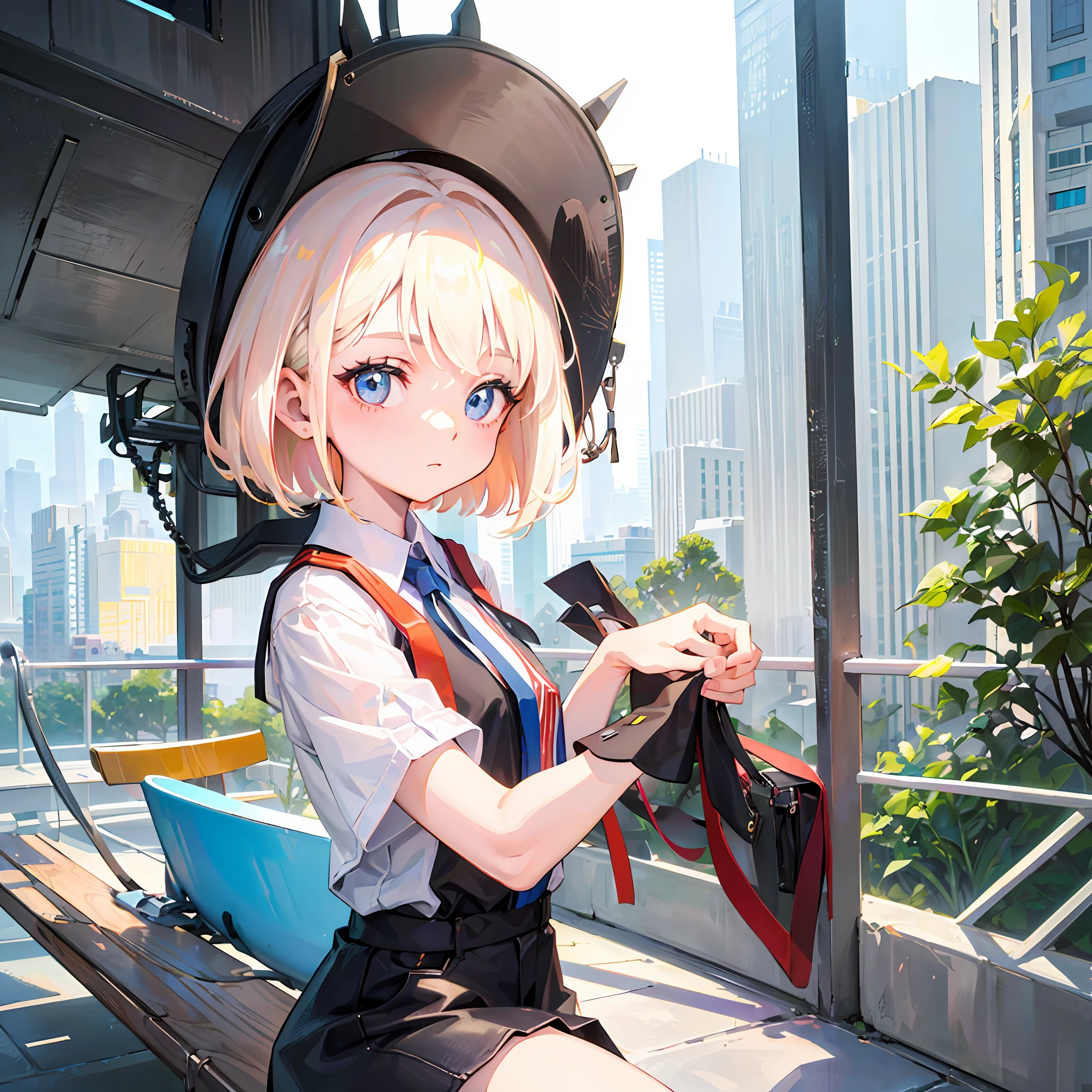 (masterpiece, top quality, super detail: 1.6), illustration, (solo, one girl, beautiful detailed eyes: 1.2), city, street,