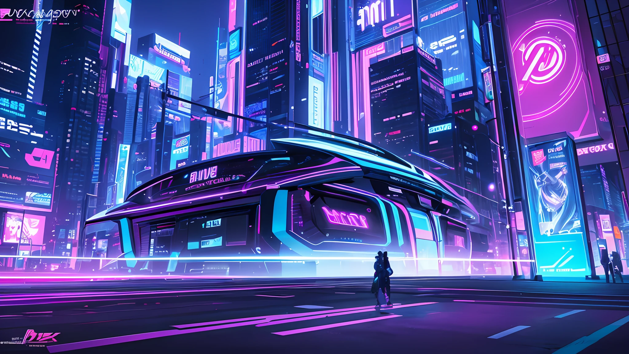 (masterpiece, top quality, best quality, official art, beautiful and aesthetic:1.2),(blue purple neon lighting), (vibrant glow), dynamic colors, striking contrast, futuristic vibe, electric energy,reflective surfaces,(cityscape:1.3),8k,official wallpaper, (cyberpunk:1.2) ,futrue