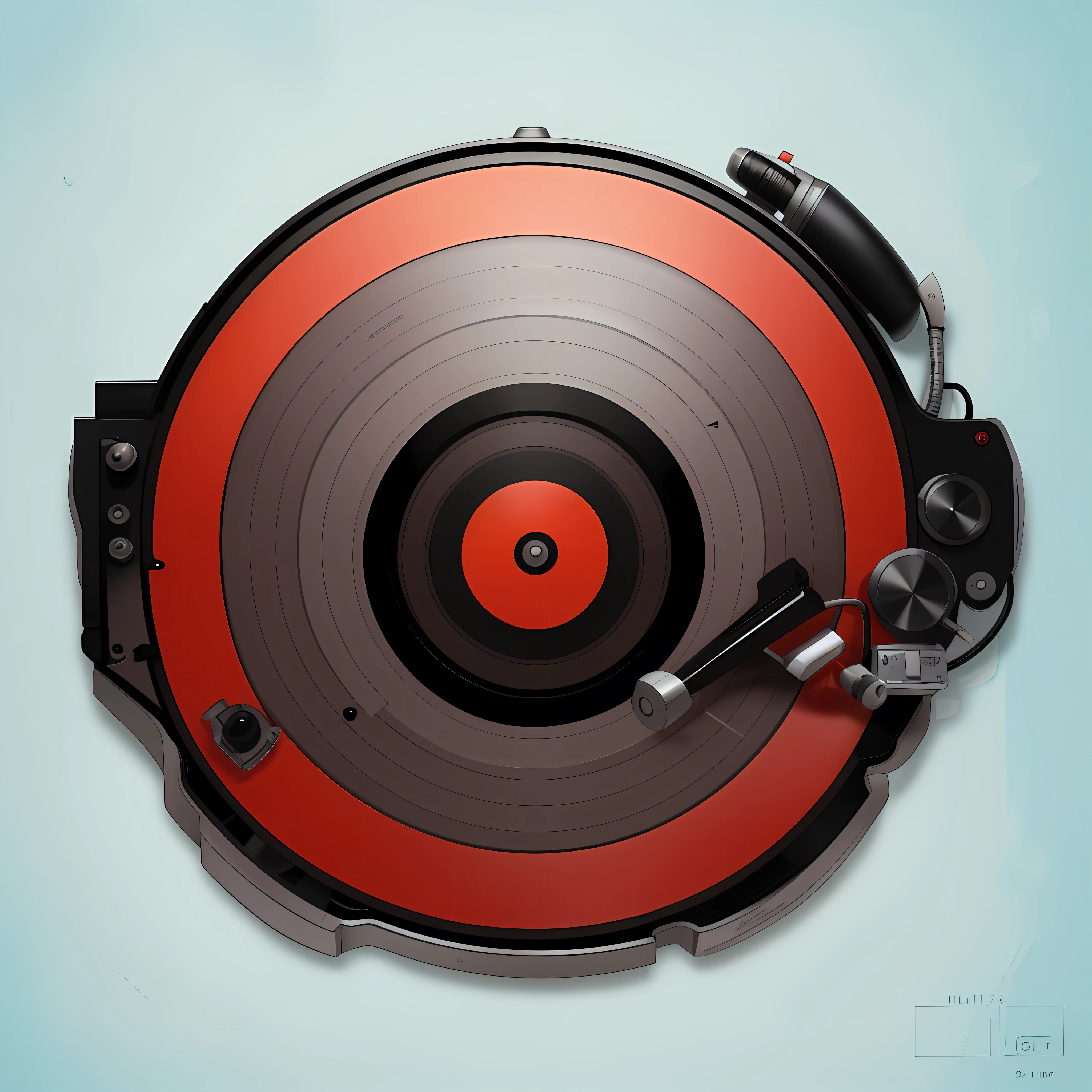 Image of a turntable with a record on it, inspired by Chris LaBrooy, Rotation de records, Illustration HD, Illustration vectorielle, Platines, Photorealistic music album cover, vinyle, Clipstudio, DJ, Music album cover, chillhop, Art vectoriel HD, Art vectoriel propre, Platiniste, Vector Behance HD Jesper Ejsing