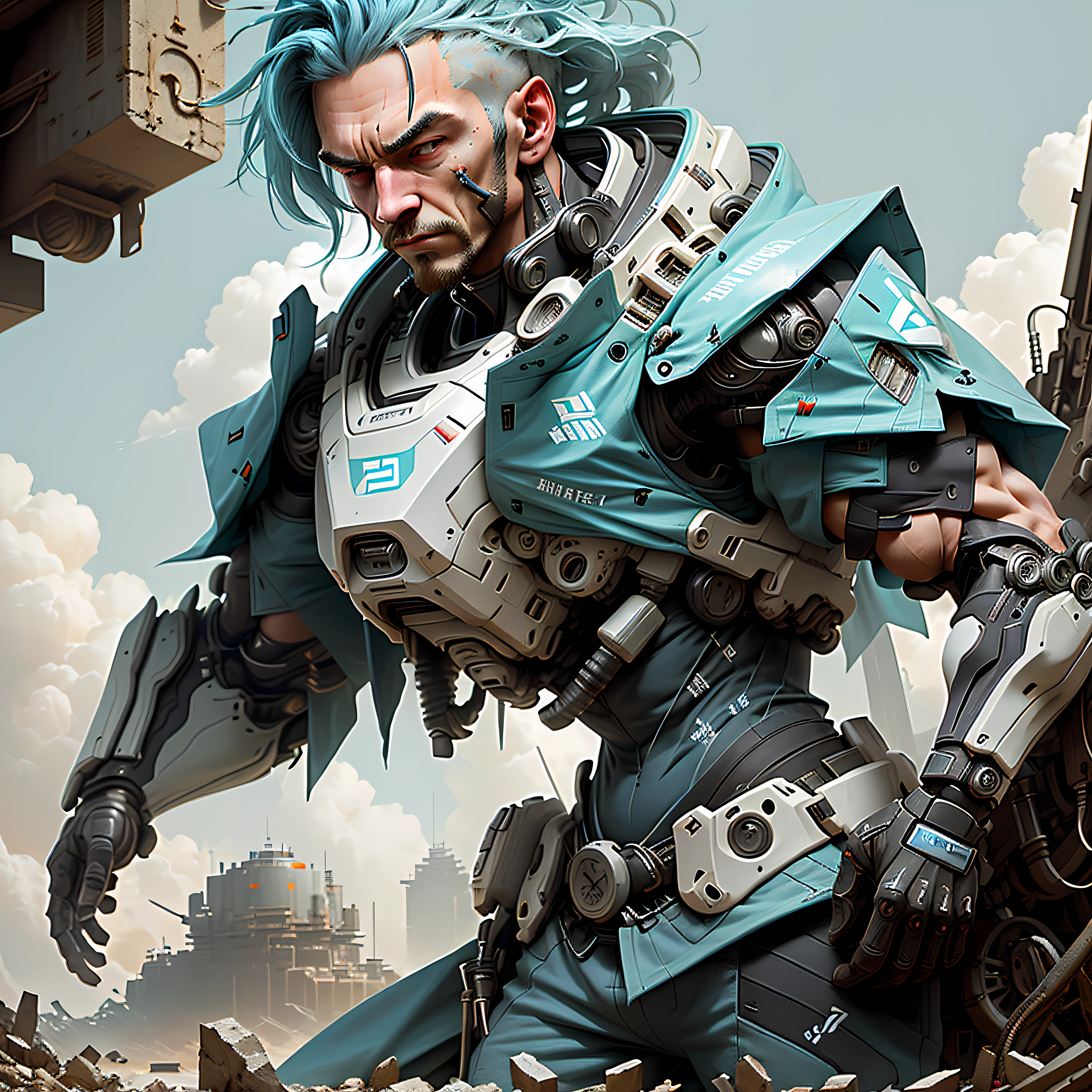 ((Masterpiece, Top Quality, Best Quality, Official Art: 1.2)), ((Game Concept Drawing, Light Blue & White, Tank: 1.5)) Very detailed, highest detail, high resolution, ((super detailed)), tank, threaded barrel, missile, rock, futuristic technology, realism, cyberpunk, rule of thirds, cinematic lighting, saturated contrast, (simple background, solid background: 1.3)