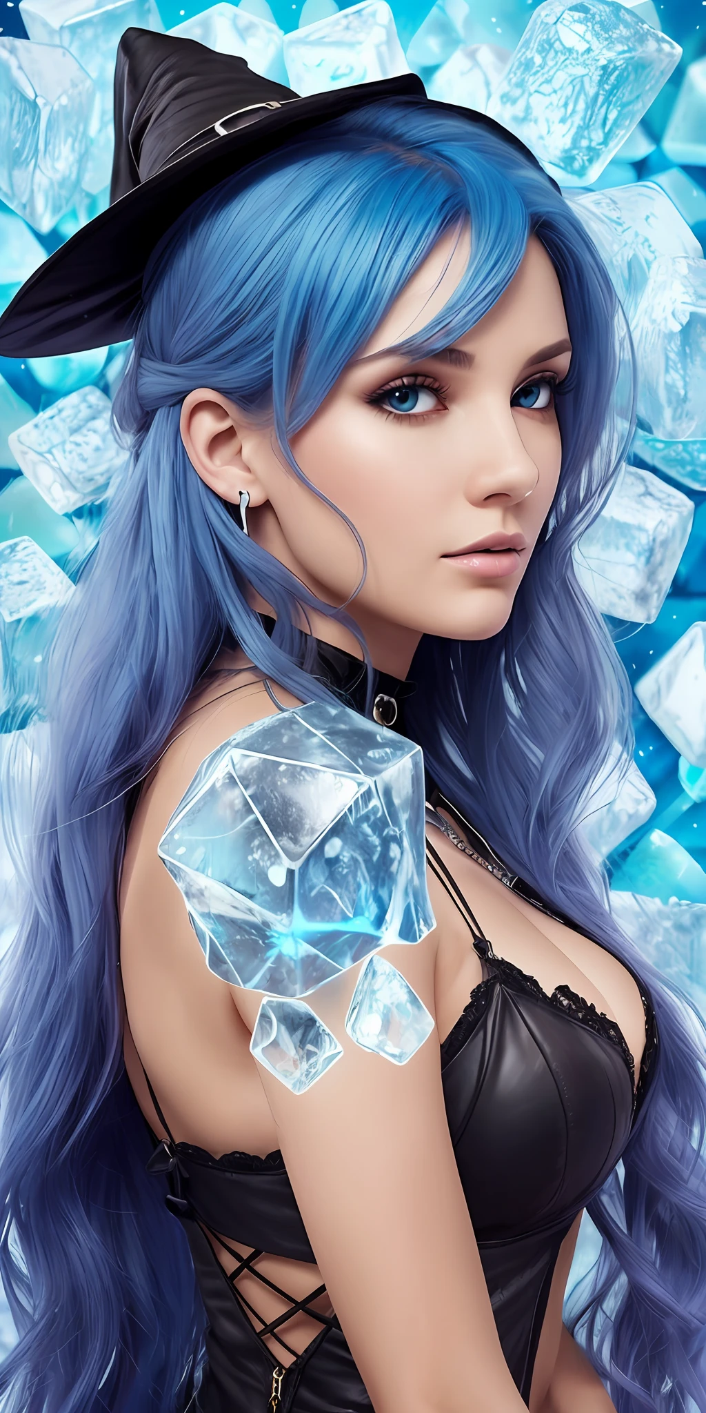 blue hair, female, witch, ice --auto --s2