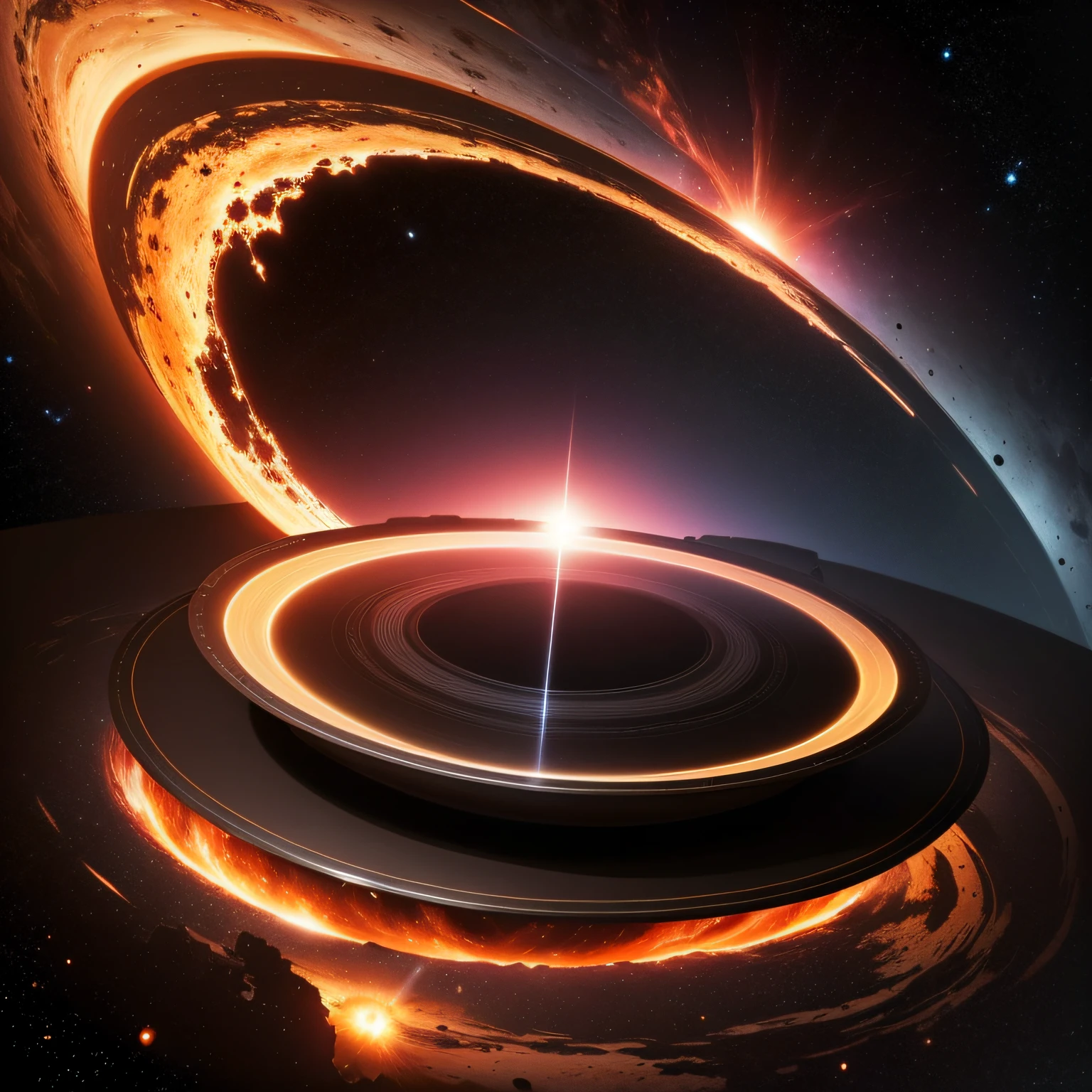 A black hole that is feeding on other planets in the universe is bleak，Horizontal plates --auto