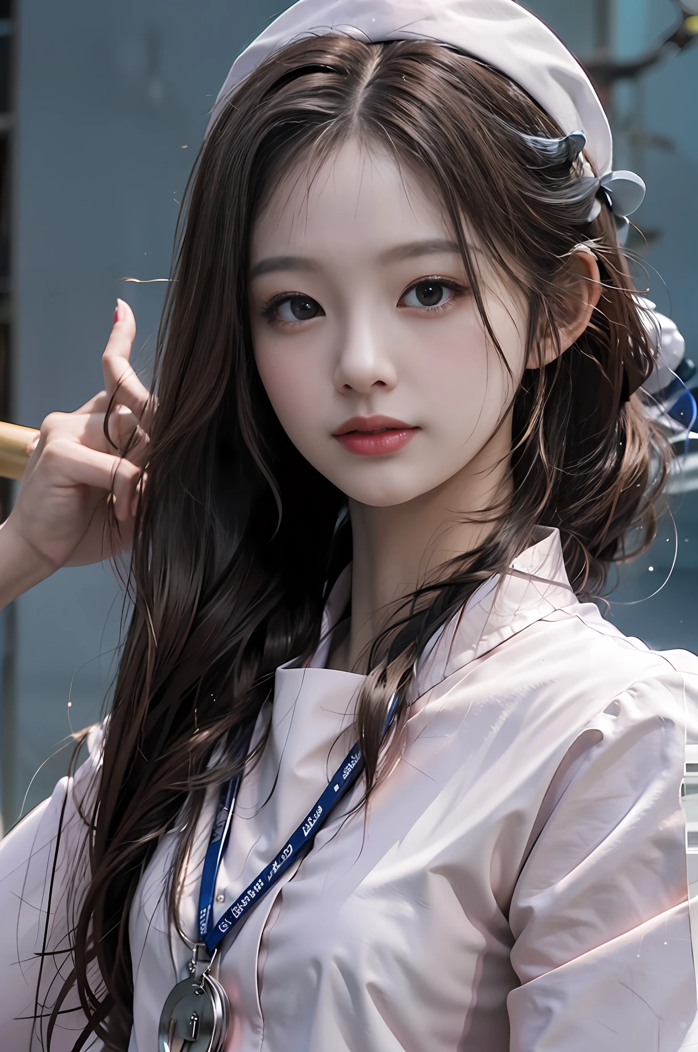 Arakfi Asian woman,with long hair in takes,Wearing a white hat and pink shirt, ulzzangs, jaeyeon nam, wan adorable korean face, young lovely Korean faces, portrait of female korean idol, Korean girl, Shin Jinying, with long hair and piercing eyes, ilya kuvshinov with long hair, With long hair, Guviz
