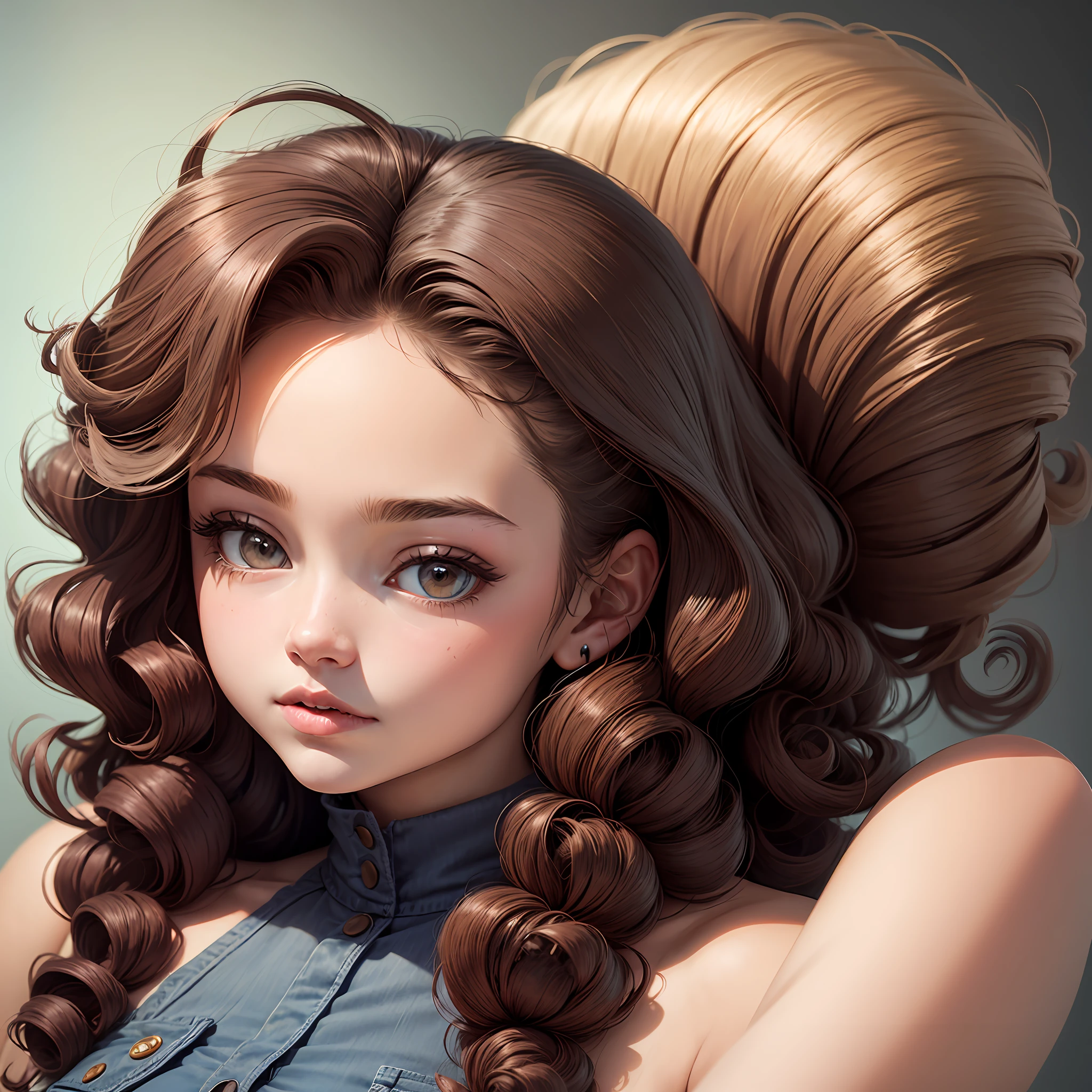 Menina cartoon curly hair --auto