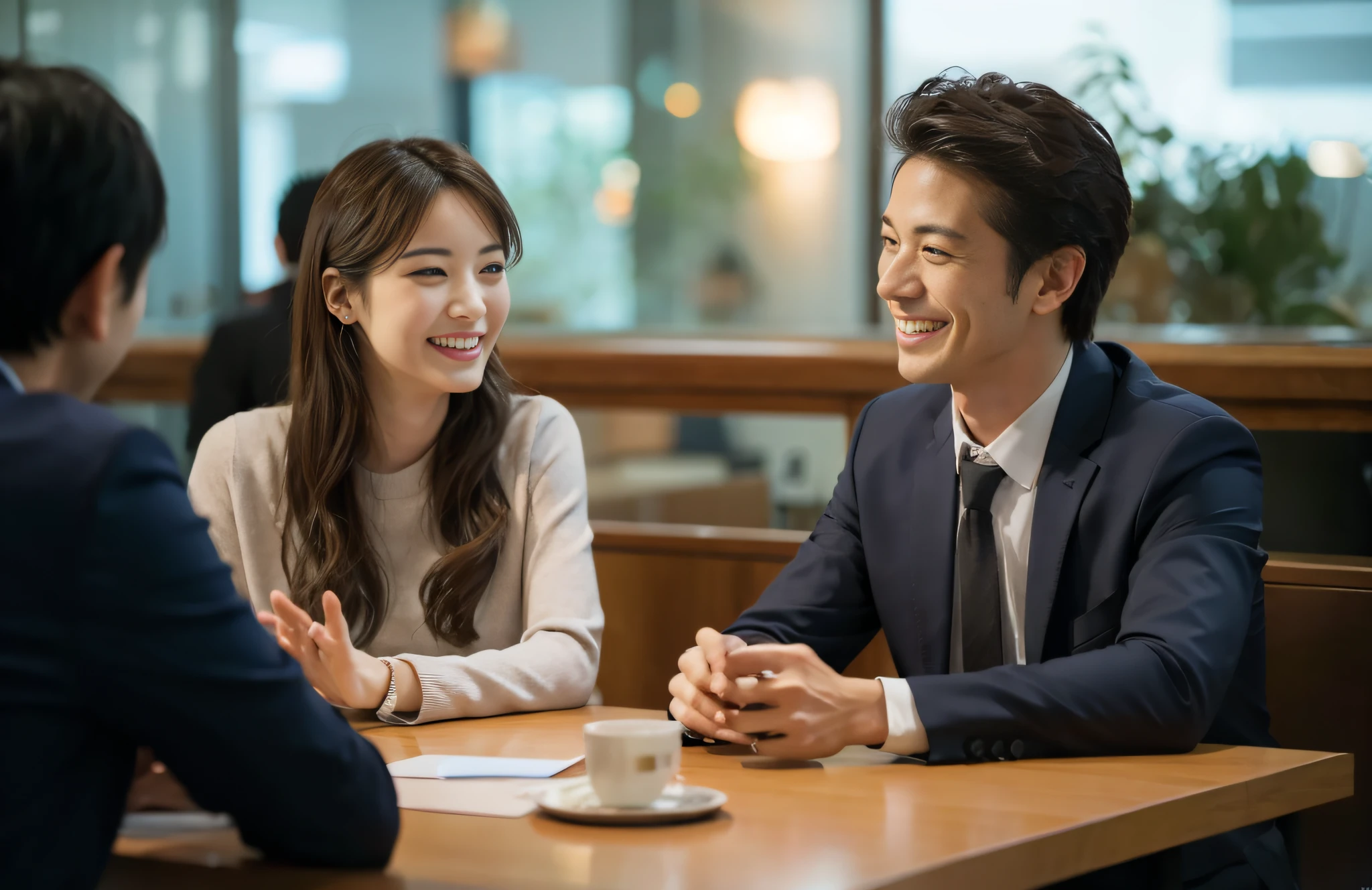 Beautiful Japan Woman Smiling Cool Japan Male Love Face s Office Imagen