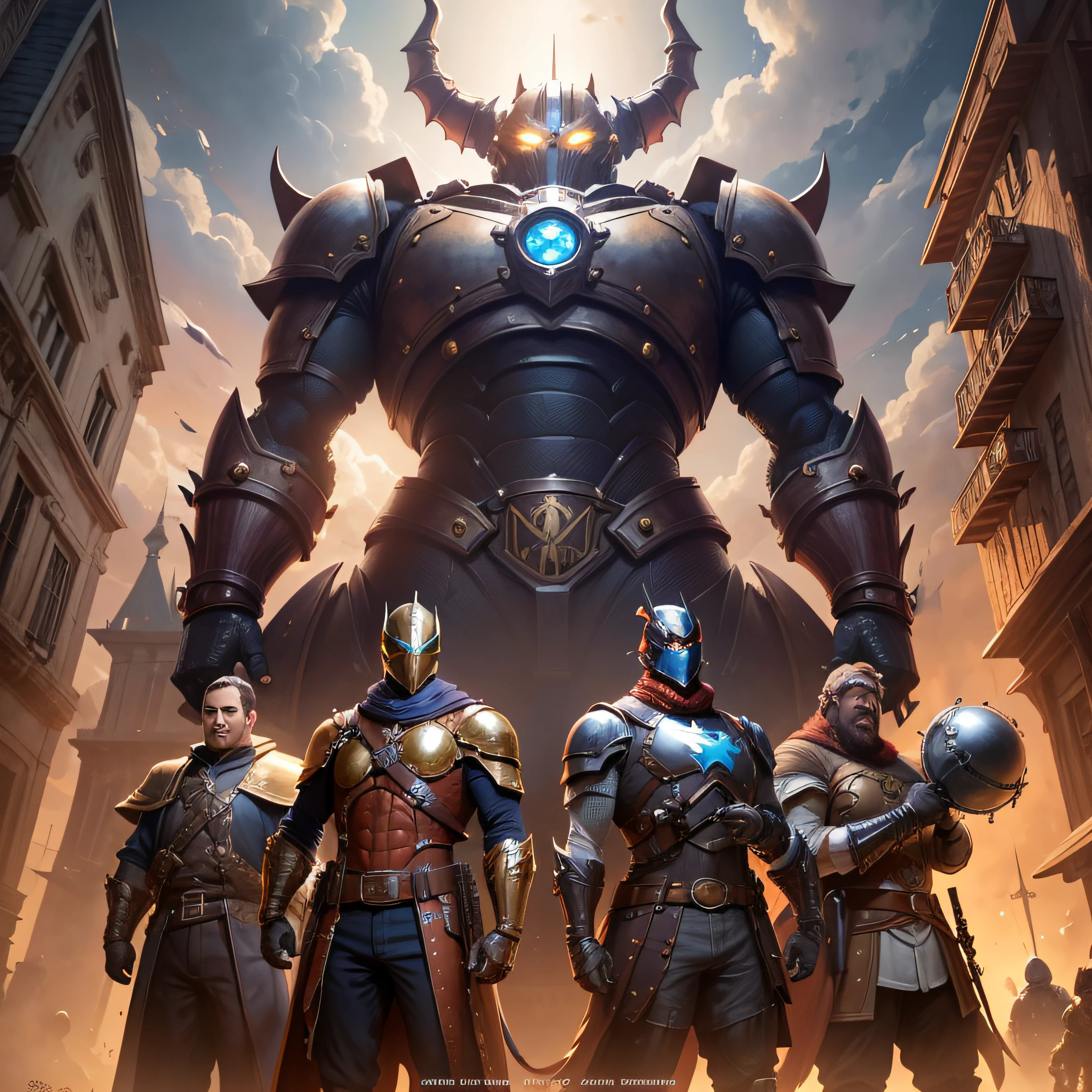 portada para cuaderno de apuntes dedicado a jugadores de videojuegos, Armadura robusta, viejo, 90, Inorganic giants, Golems, fantasy, Super robots, trompetas, Civilizaciones antiguas, Villano, Dragon, superheroes --auto