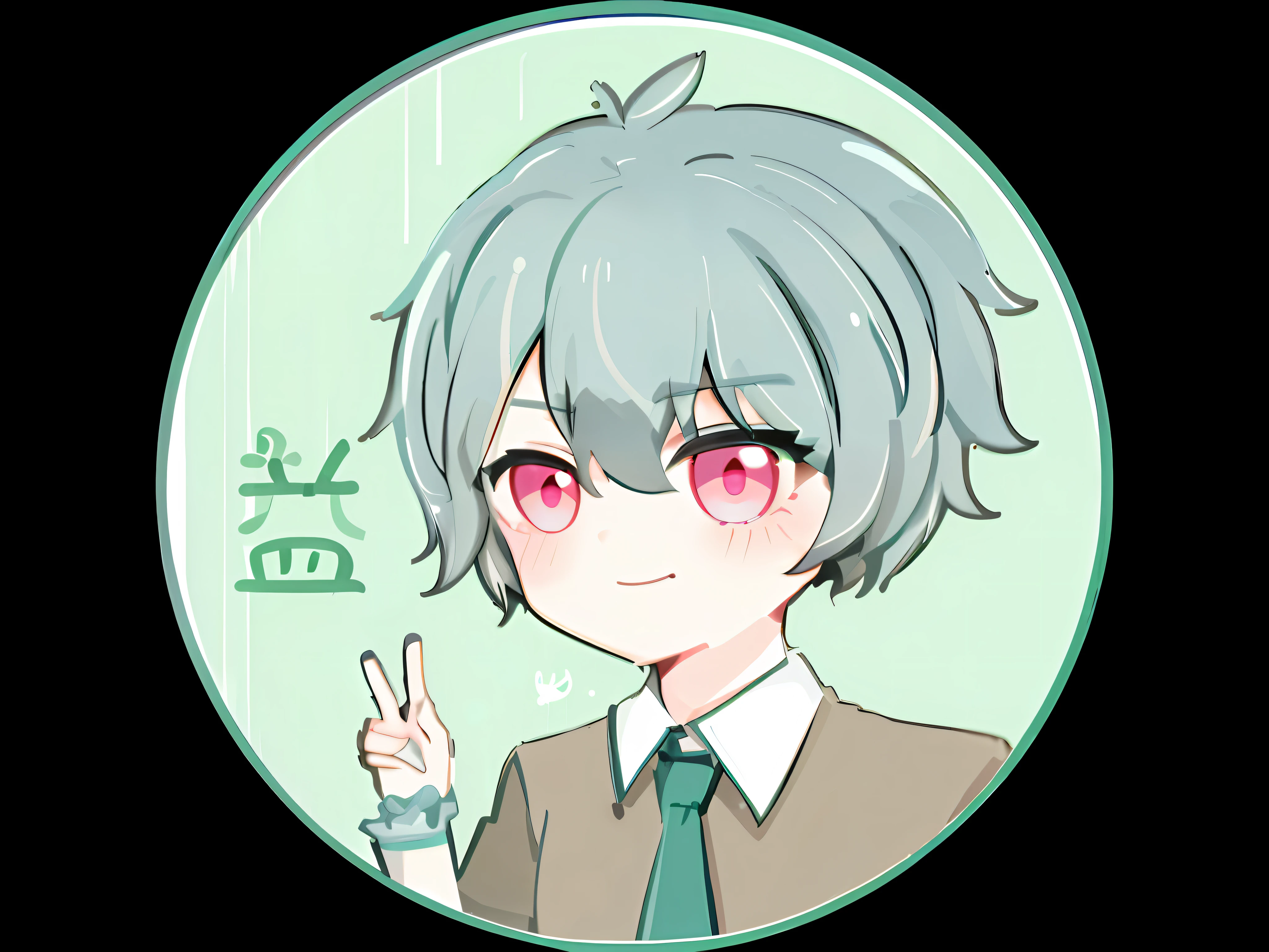 Close-up of a man wearing a tie and buttons,nagito komaeda,nagito komaeda from danganronpa,nyaruko-san,fubuki,mikudayo,koyoharu gotouge,wataru kajika,kaworu nagisa,2 d anime style,sougetsu。