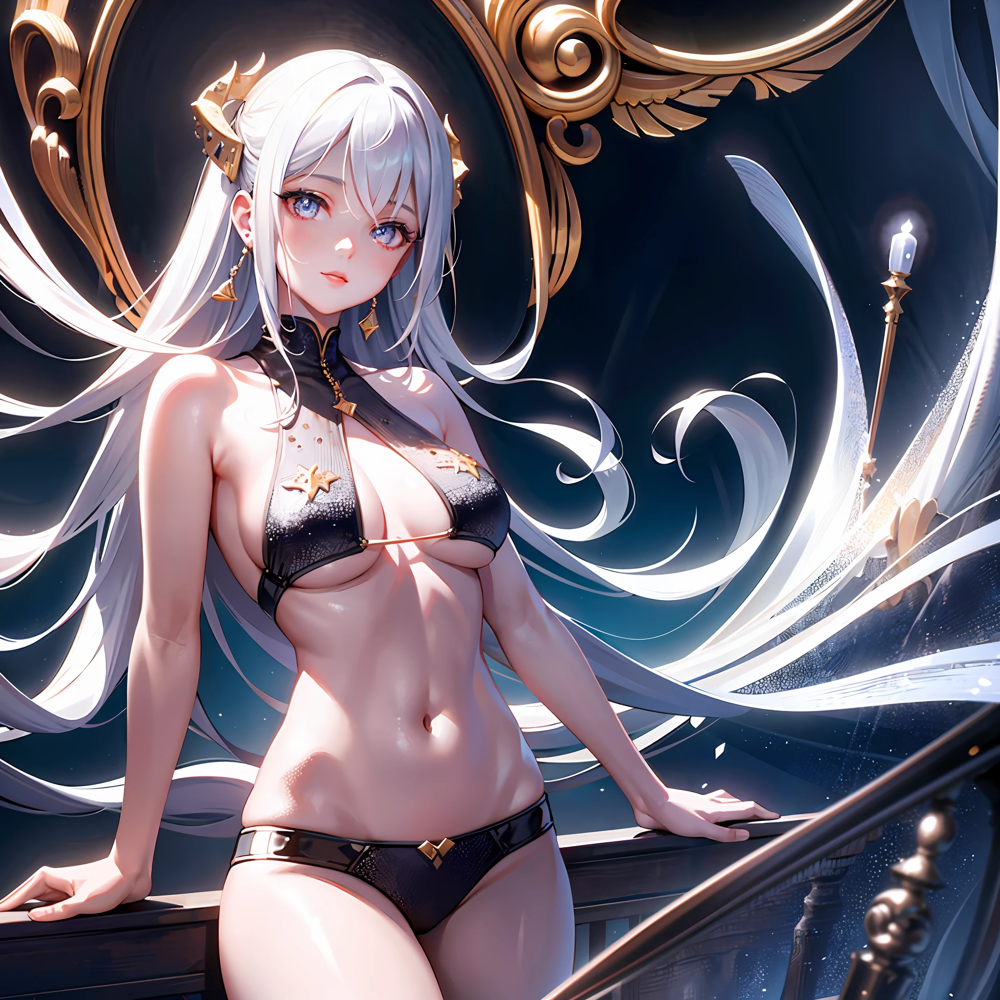 (masterpiece, sidelighting, finely detailed beautiful eyes: 1.2),
shiny hair, glowing eyes, lustrous skin, realistic, 3d face, underboob, upper body,