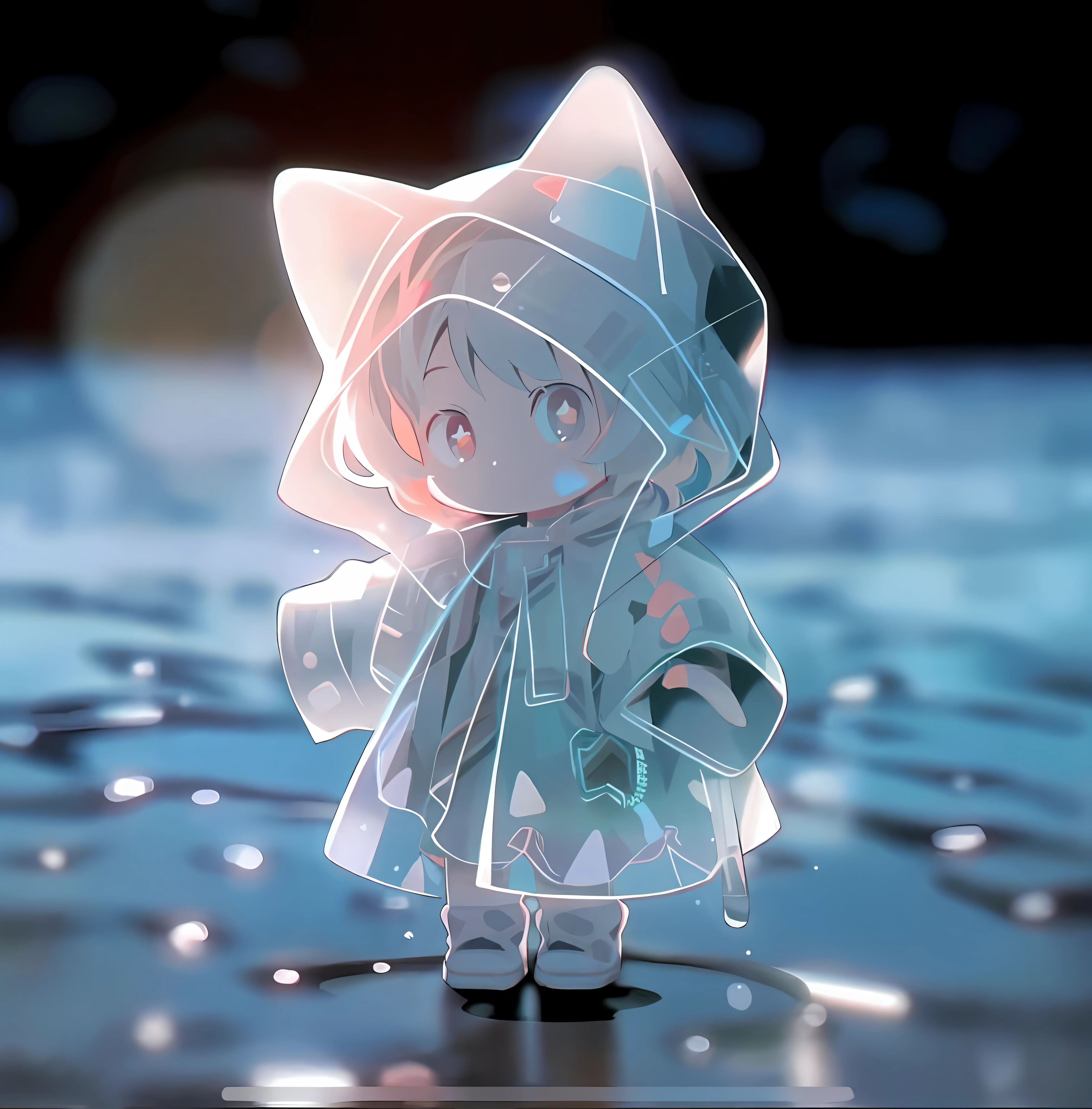 Anime characters standing in puddles in raincoats, Guviz-style artwork, from touhou, profile picture 1024px, Guviz, Cute detailed digital art, From Arknights, touhou project, By Yuumei, adorable digital art, magically glowing, anime visual of a cute girl, touhou project official artwork