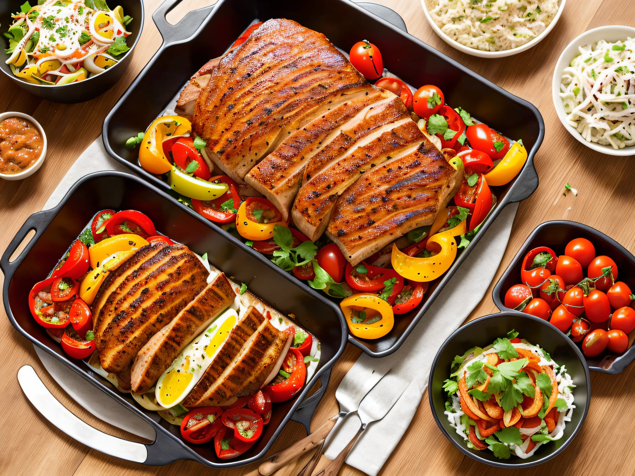 Costillar, Roast with bell peppers tomatoes, foyer, fuego, chivito asado --auto