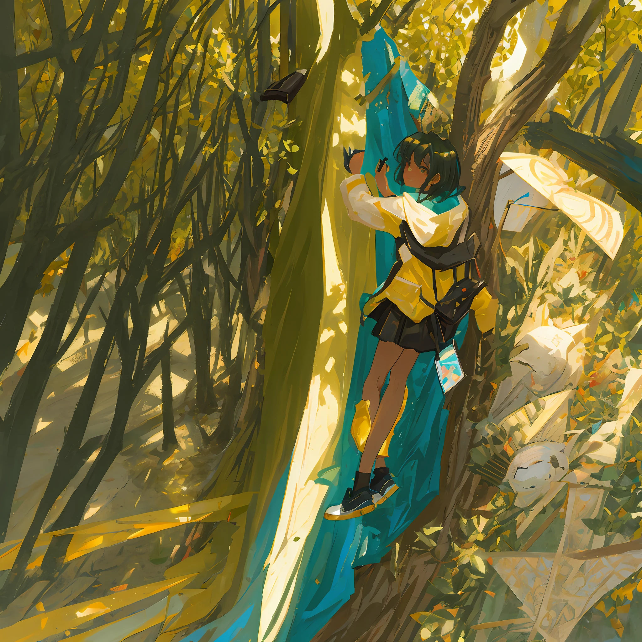 tree shade,grove,rays of sunshine