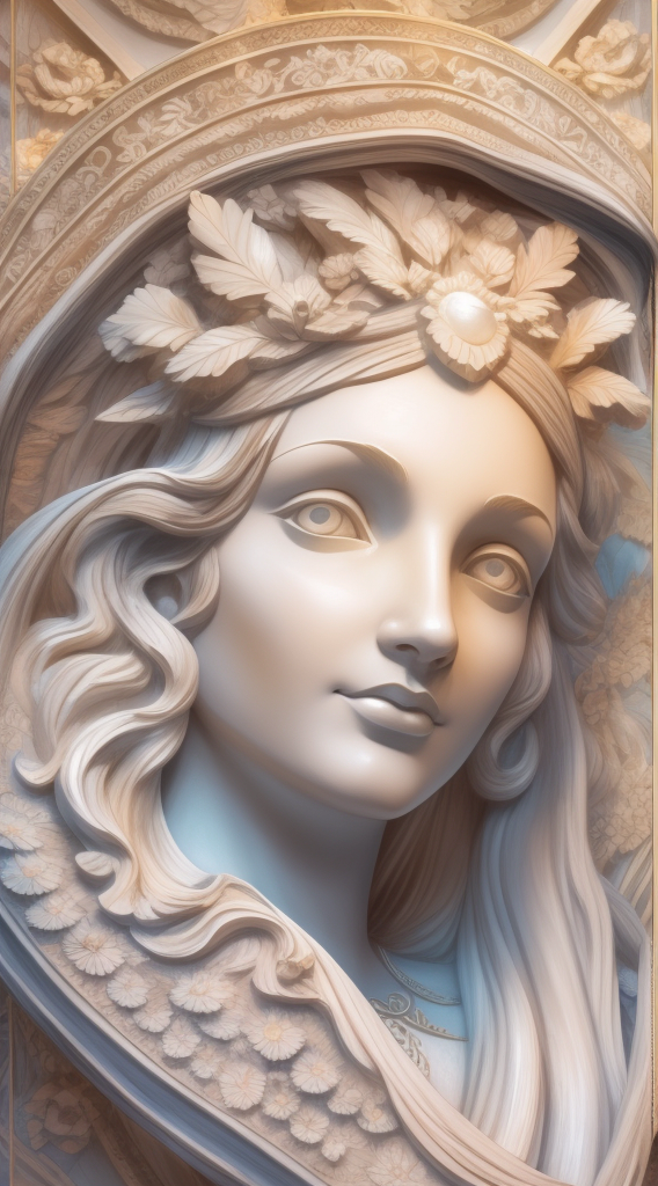 statue, renderizado,Greek woman statue style, 20 anos. Selfie, olhos bonitos; fantastic face, caucasiana, olhar bonito, Storybook style, warm dreamy lighting, fundo branco, Volumetric lighting, Estilo Pulp Adventure, fluid acrylic, dynamic gradients, vivid color, illustration, curvas vetoriais altamente detalhadas, simples, liso e limpo, arte vetorial, liso, sombreamento 3D, cinemactic, ornate patterns, elegant organic framing, hiper-realismo, posterizado, collection of masterpieces, cores vivas exuberantes, Twilight, Lei do guache