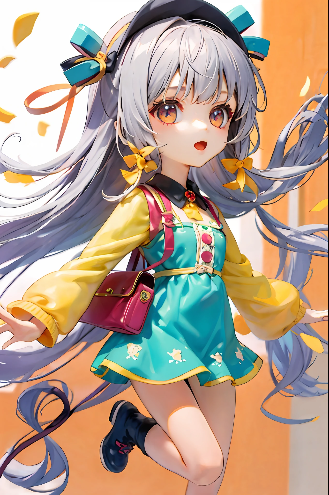 long whitr hair,Cute and full perspective eight-year-old loli
