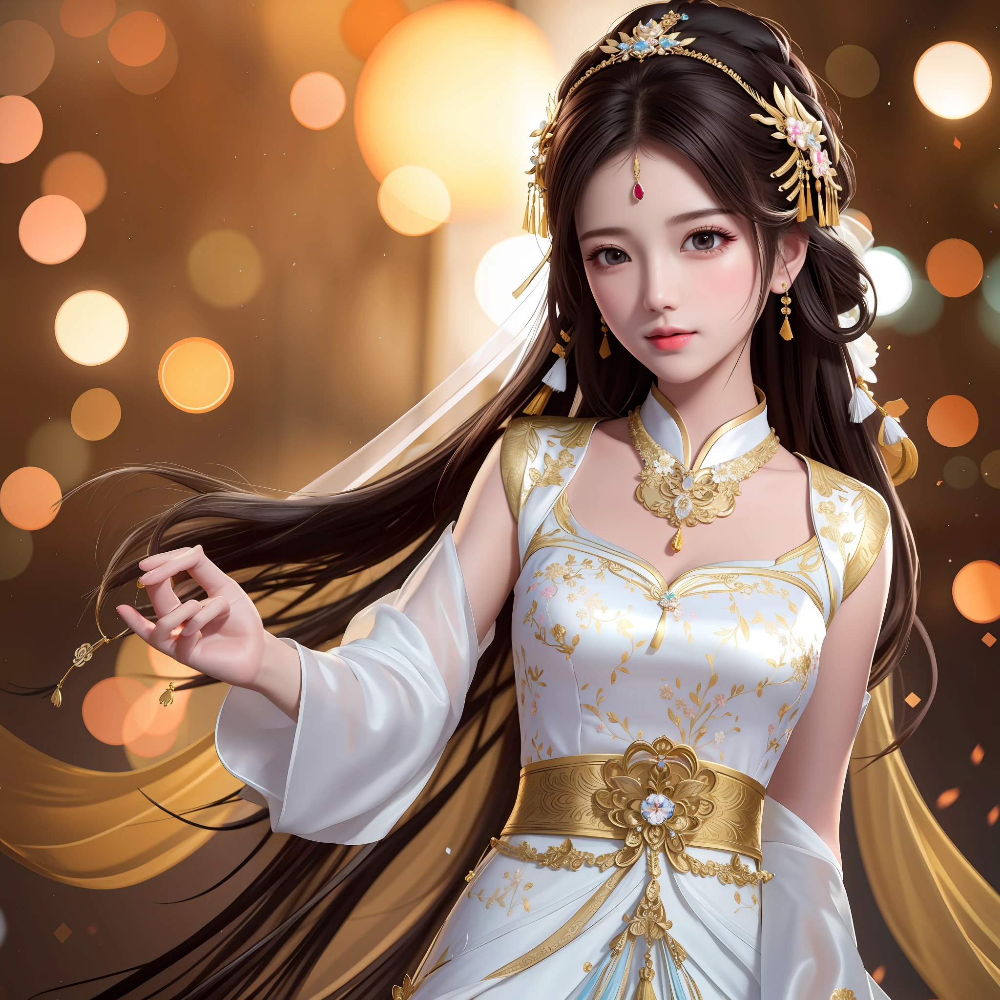 best quality, masterpiece, highres, 1girl,china wedding dress,hair ornament,necklace, jewelry,Beautiful face,upon_body, tyndall effect,photorealistic, dark studio, rim lighting, two tone lighting,(high detailed skin:1.2), 8k uhd, dslr, soft lighting, high quality, volumetric lighting, candid, Photograph, high resolution, 4k, 8k, Bokeh